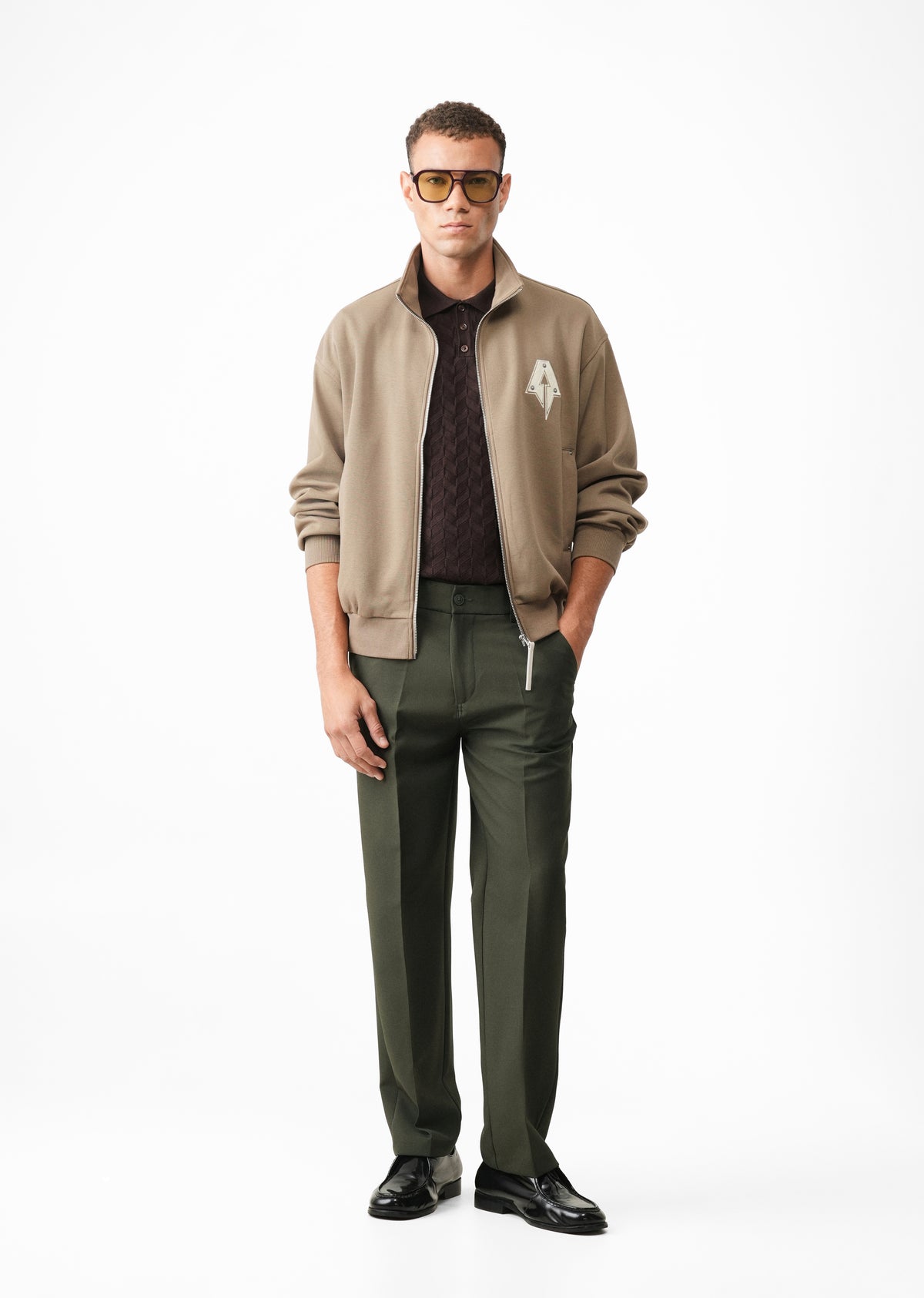 Dark Green Relaxed Trousers