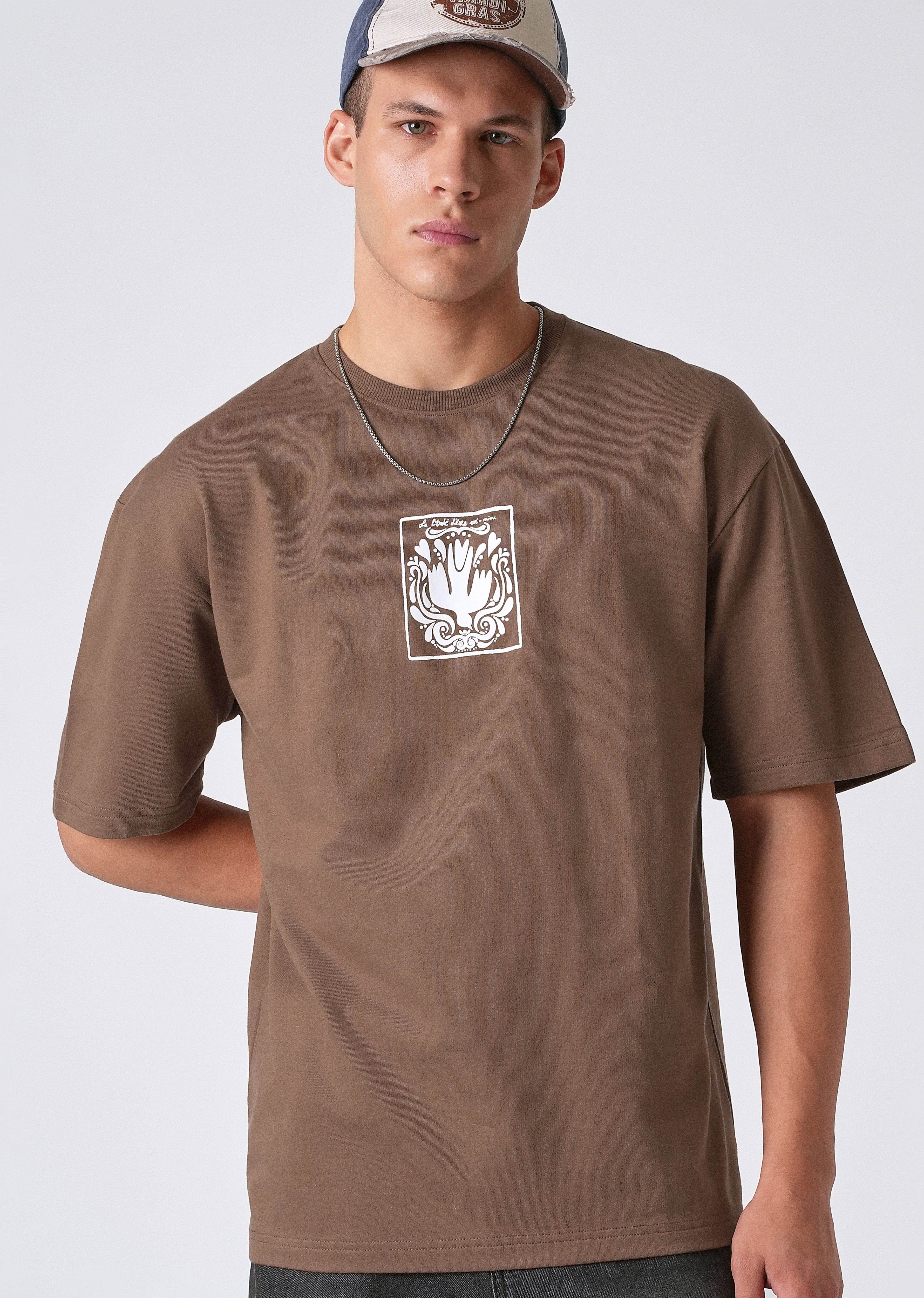 Wood Brown Oversized T-shirt