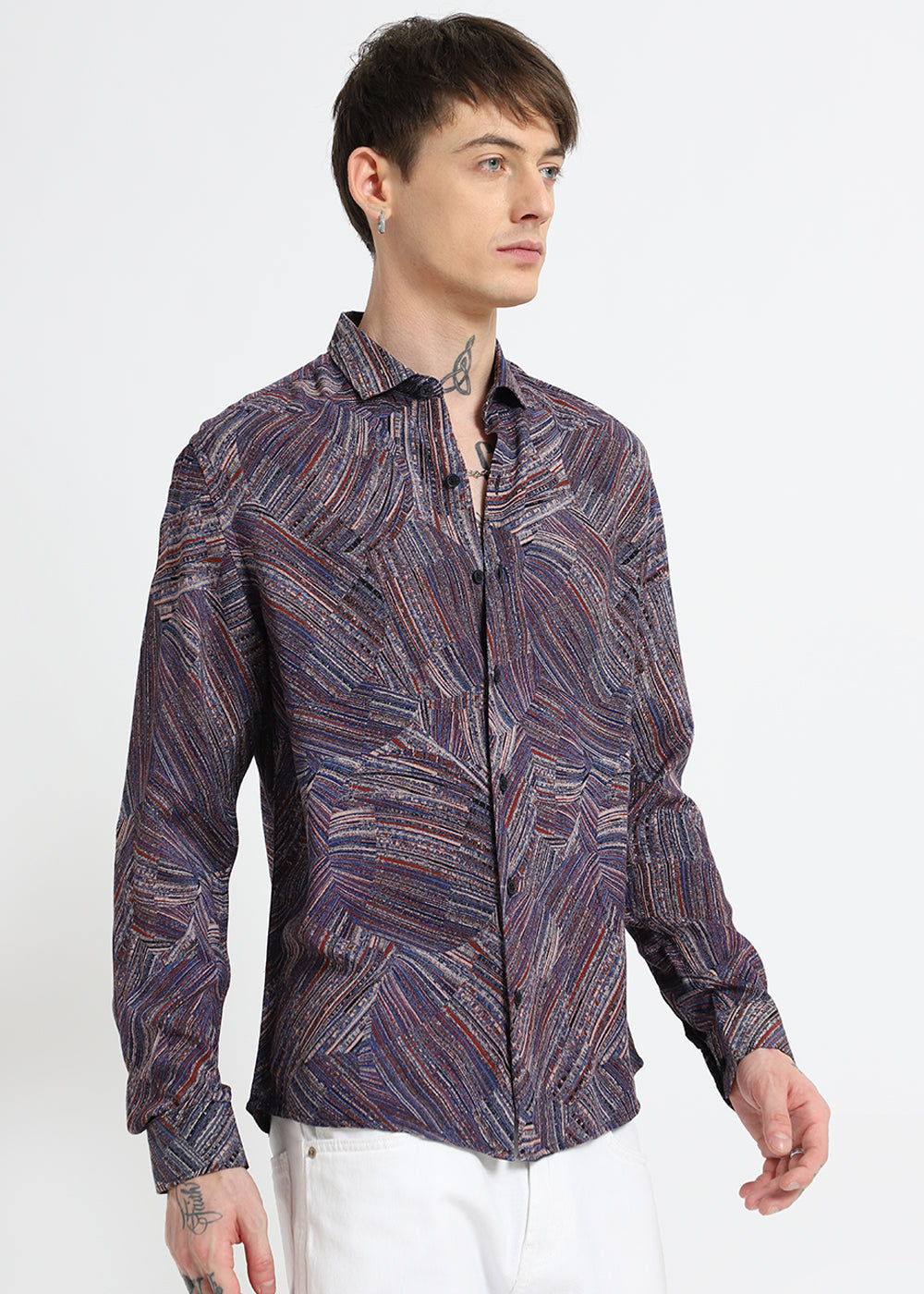 Serene Strokes Violet Feather Shirt