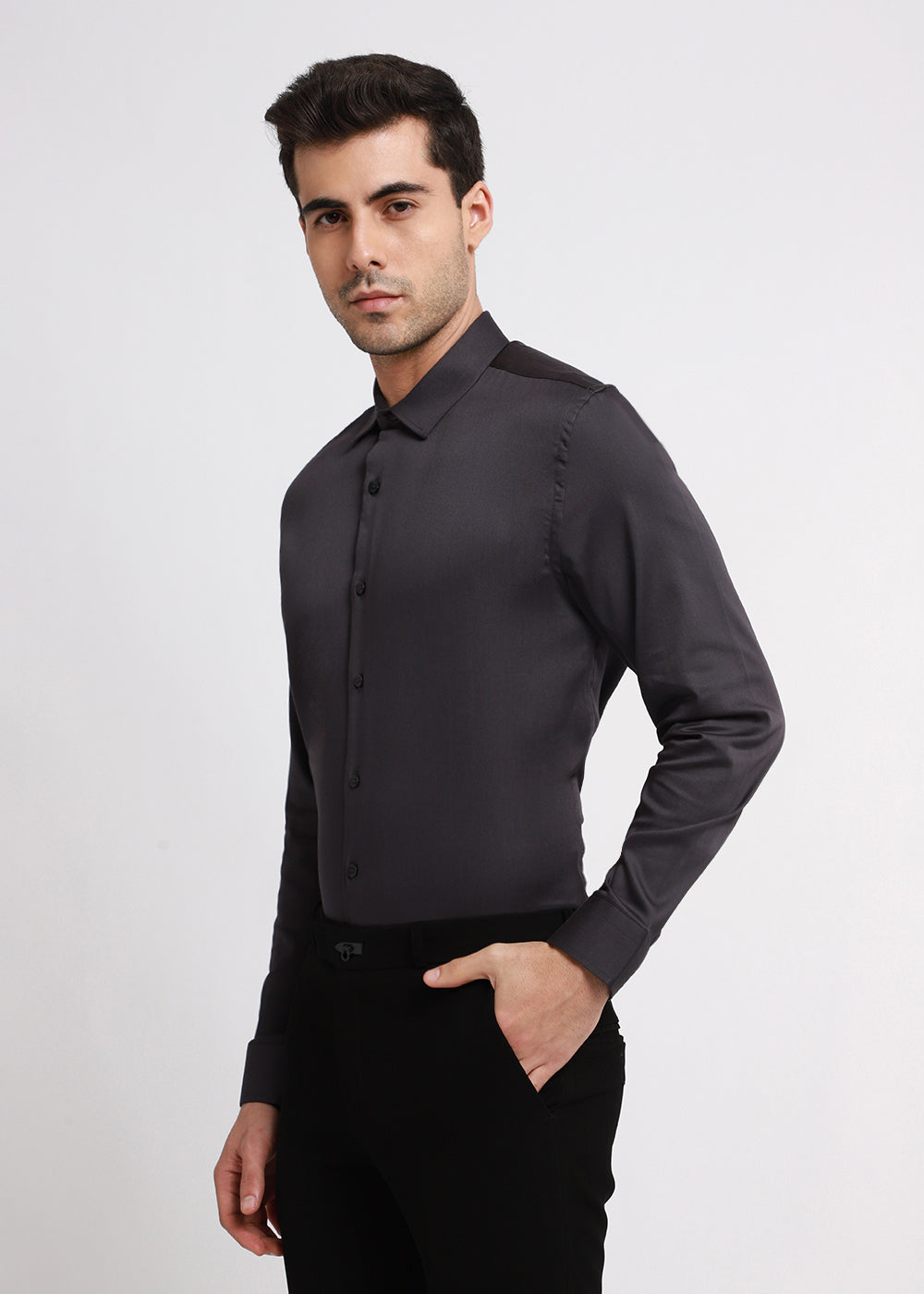 Quarry Gray Satin Shirt