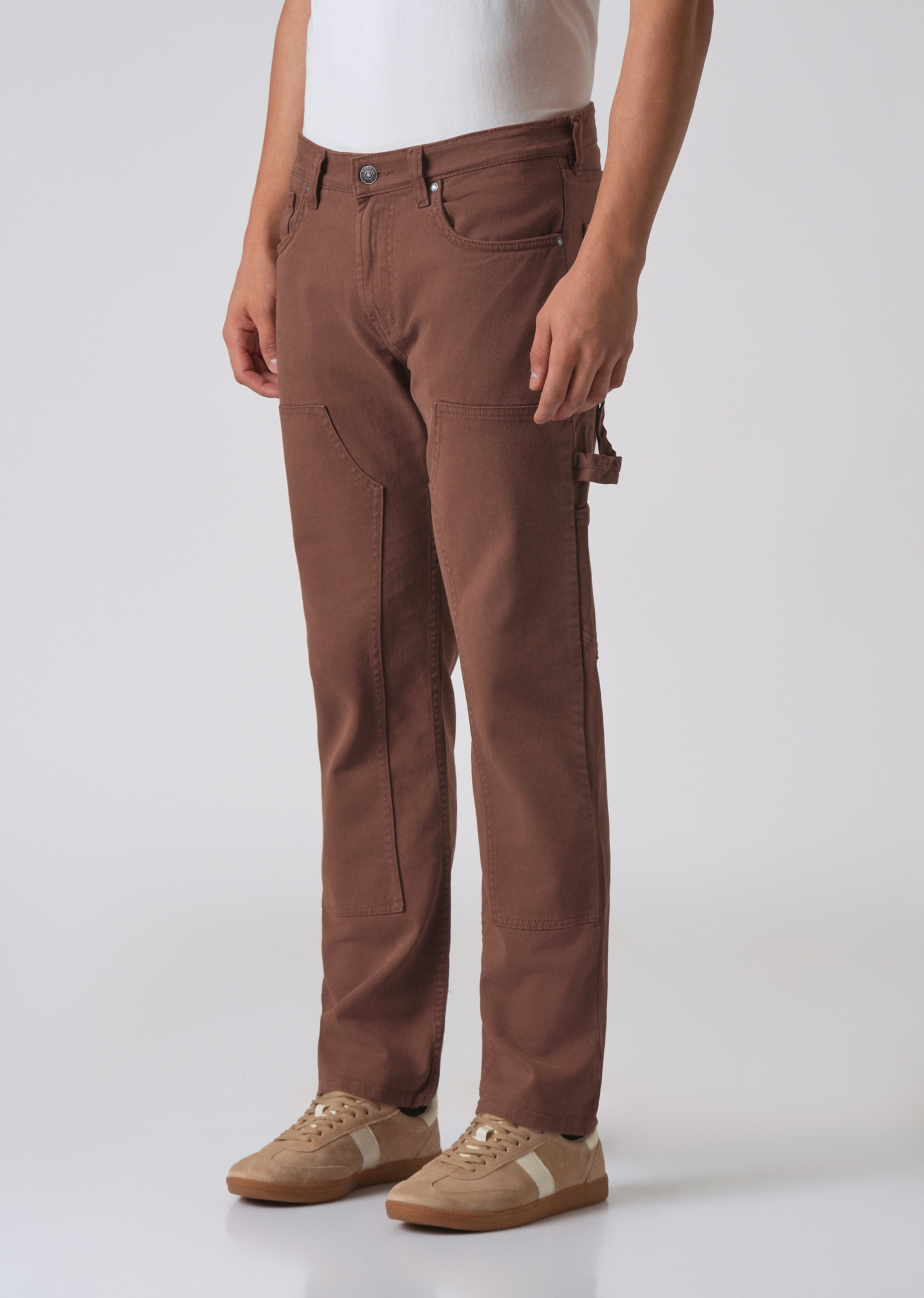 Brick brown cargo denim
