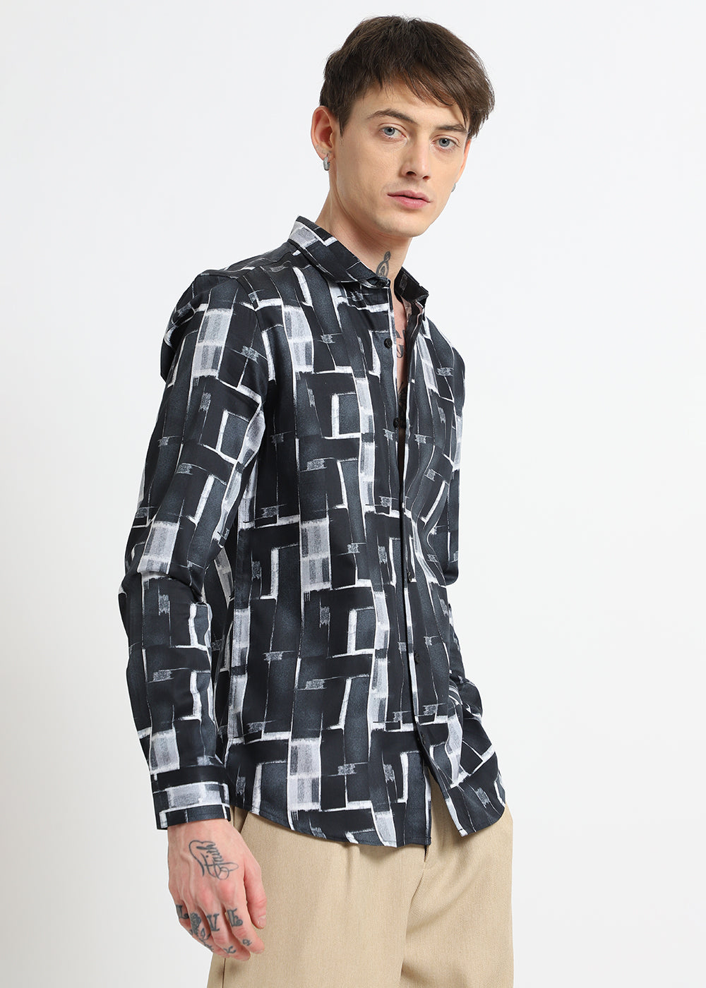 Black Abstractox Printed shirt