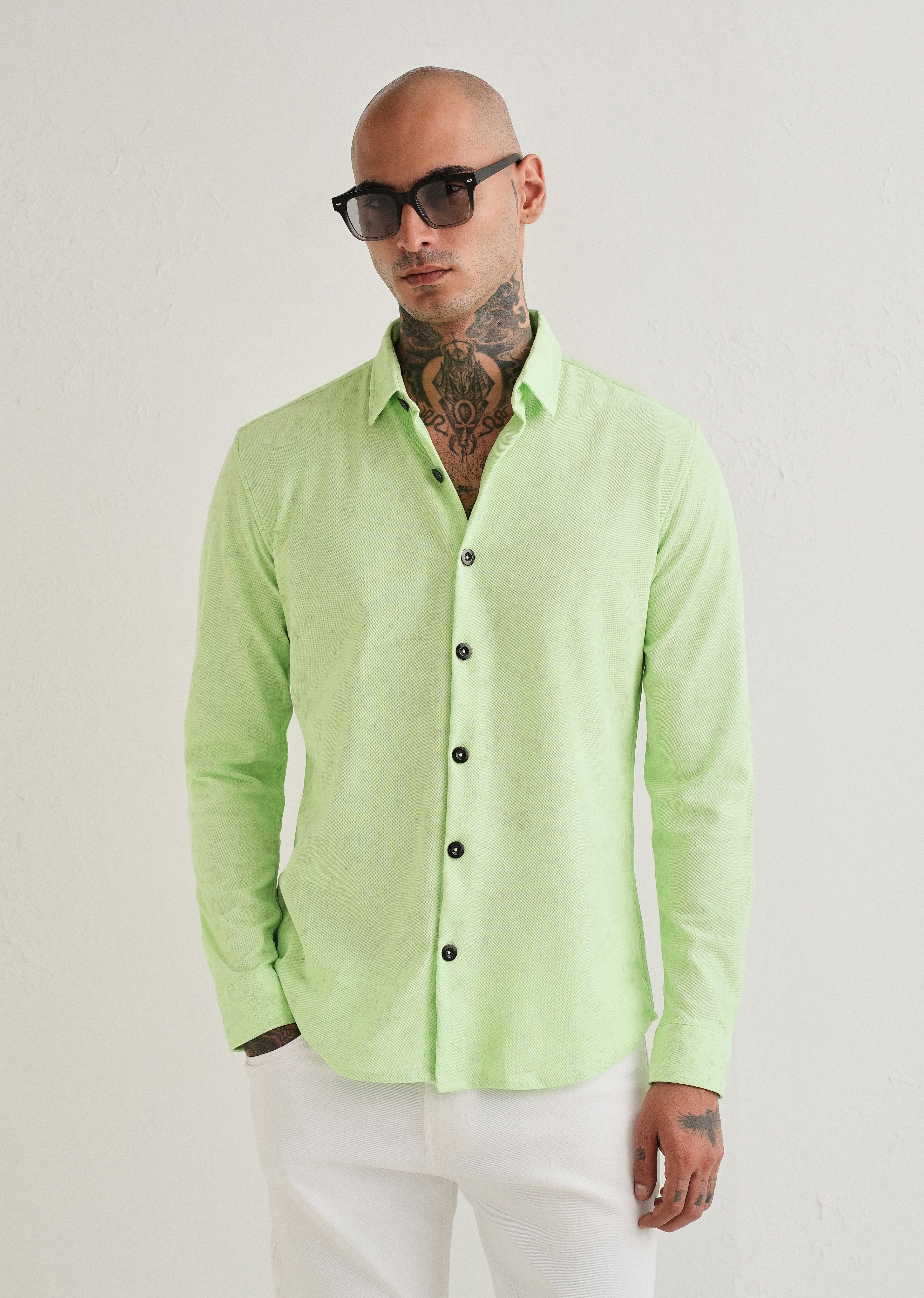 Neon Green Knitted Shirt Neon Green Knitted Shirt