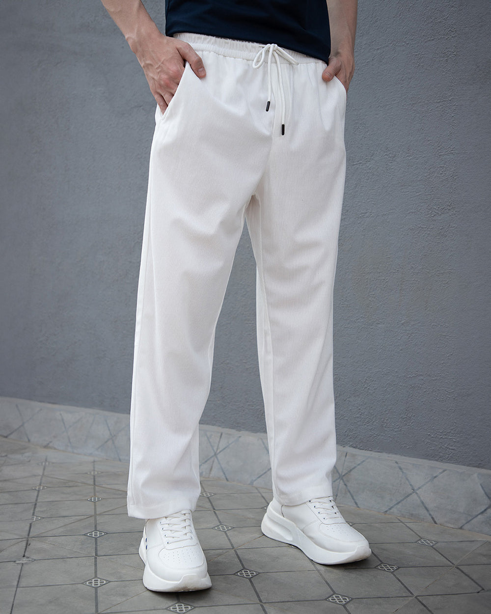Ice White Corduroy Pant