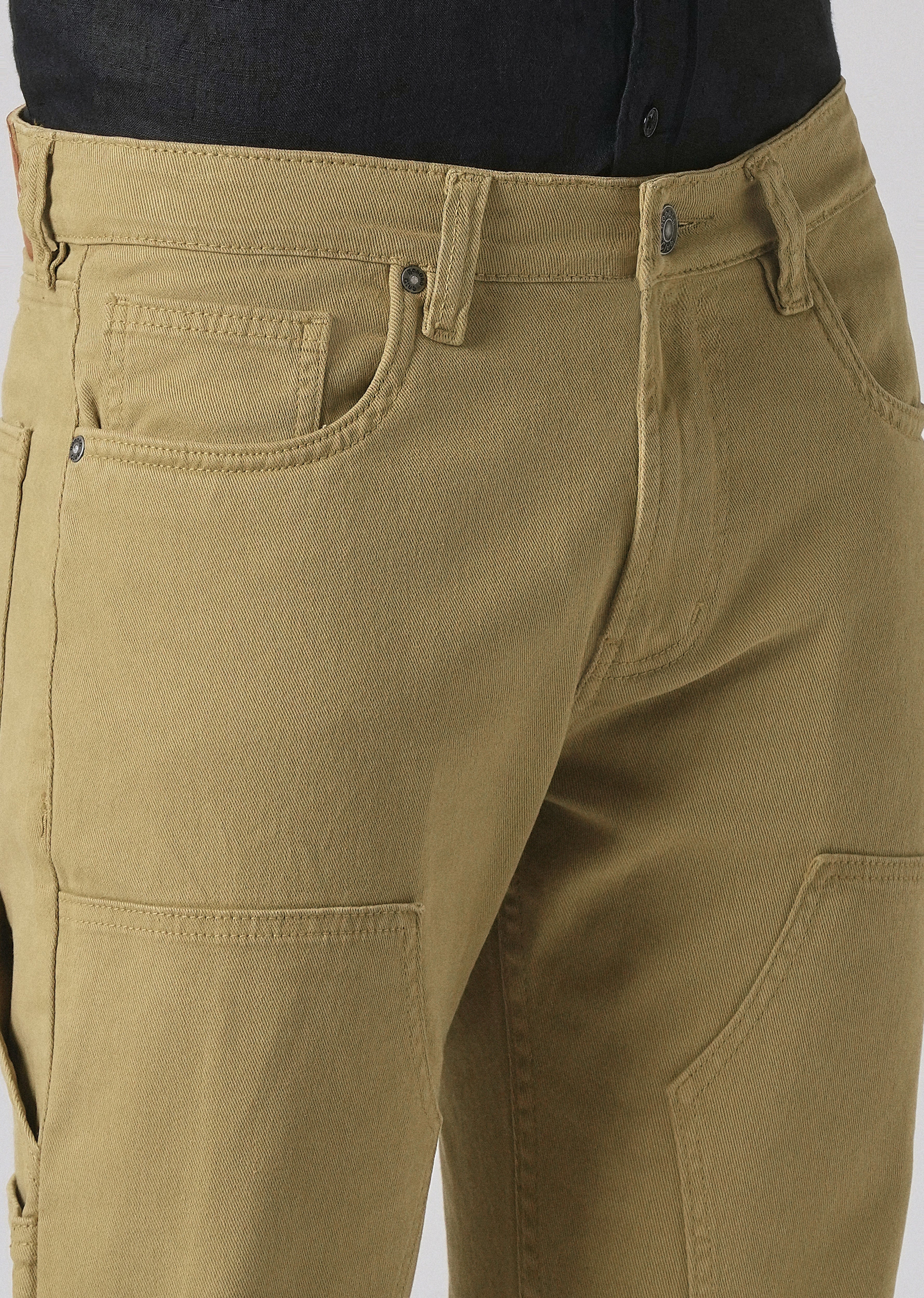 Khaki cargo denim