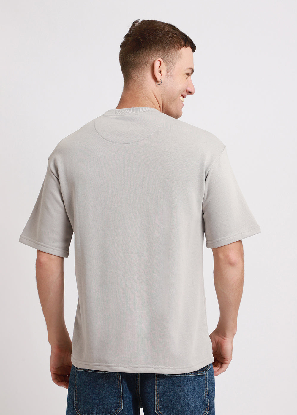 Pale Gray Oversized Basic T-shirt
