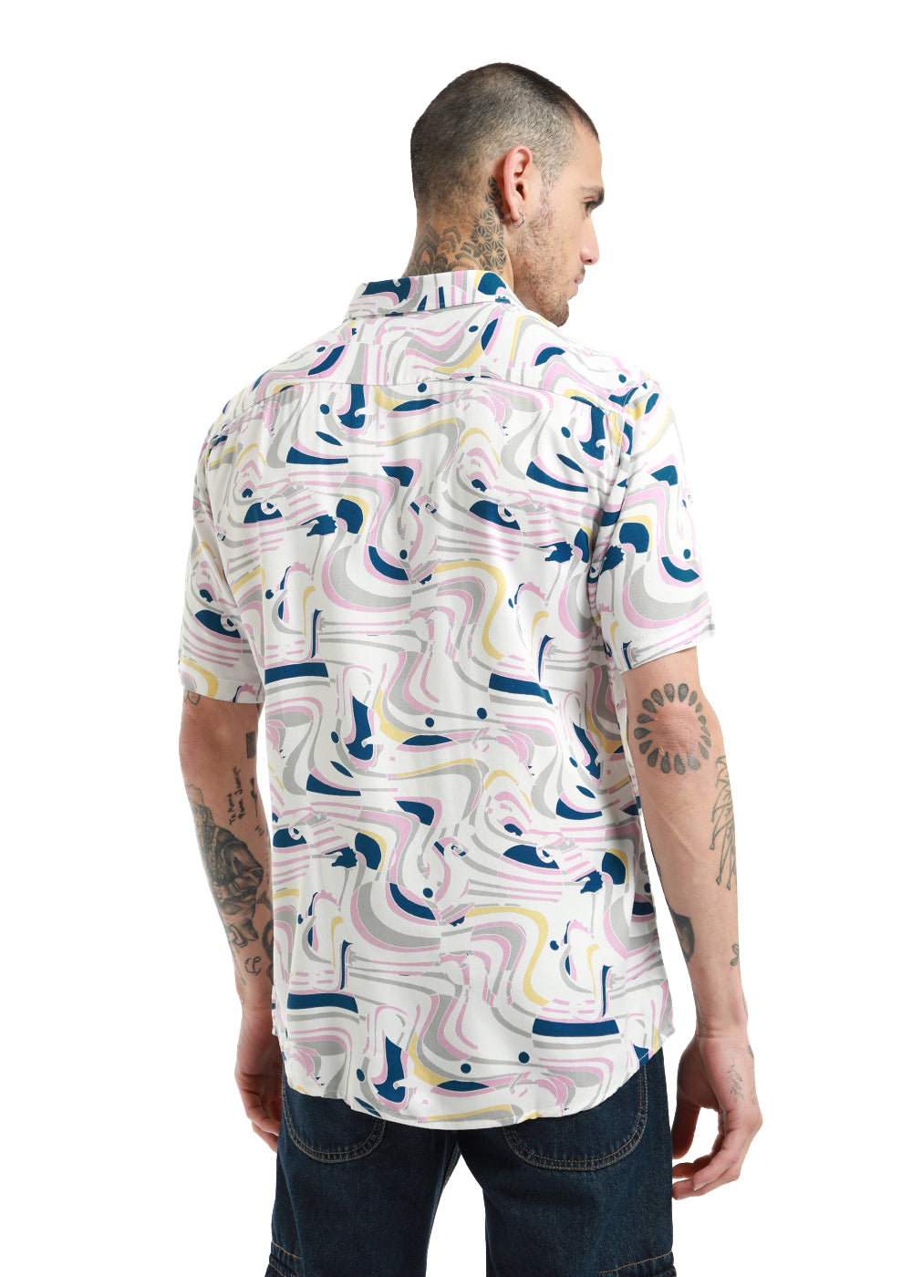 Ocean coast print half sleeve shirt