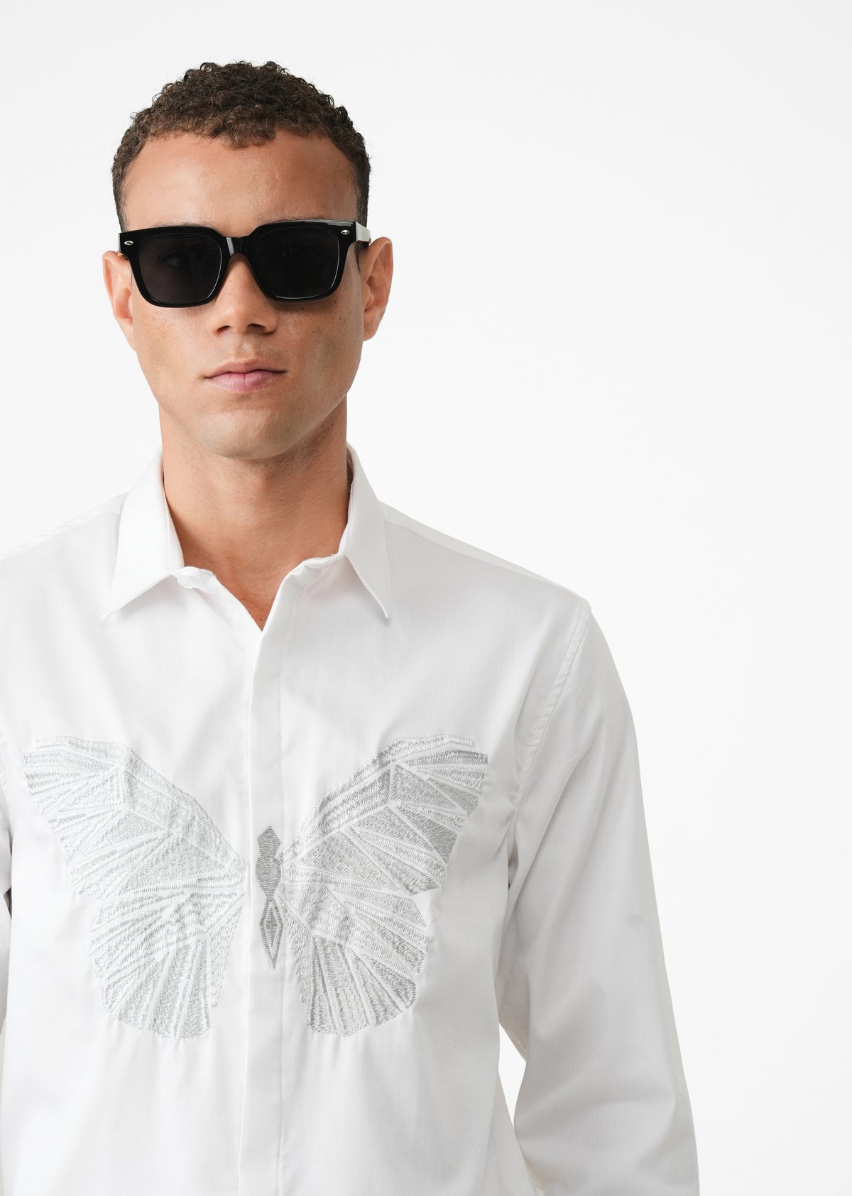 Mist White Flapper Designer Shirt