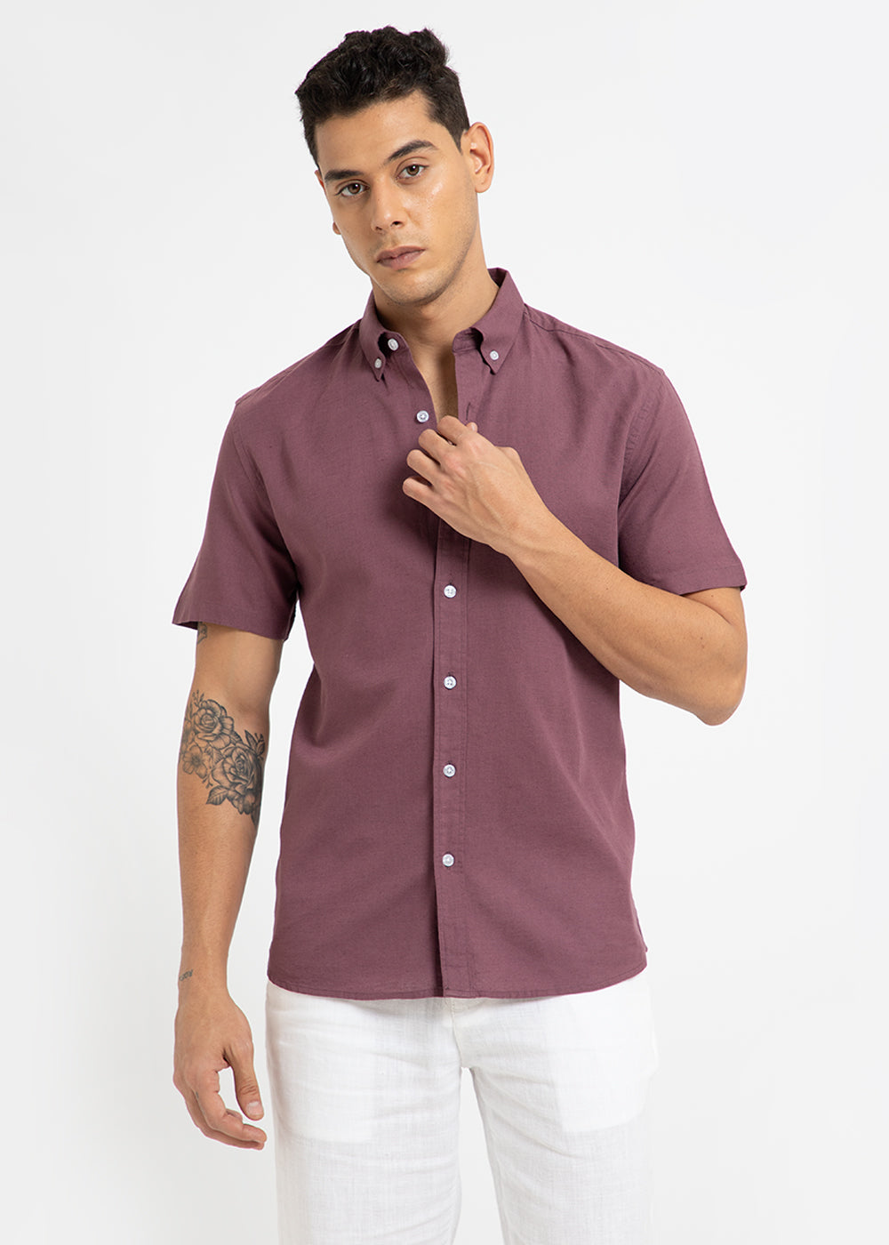 Violet Cotton Linen Shirt