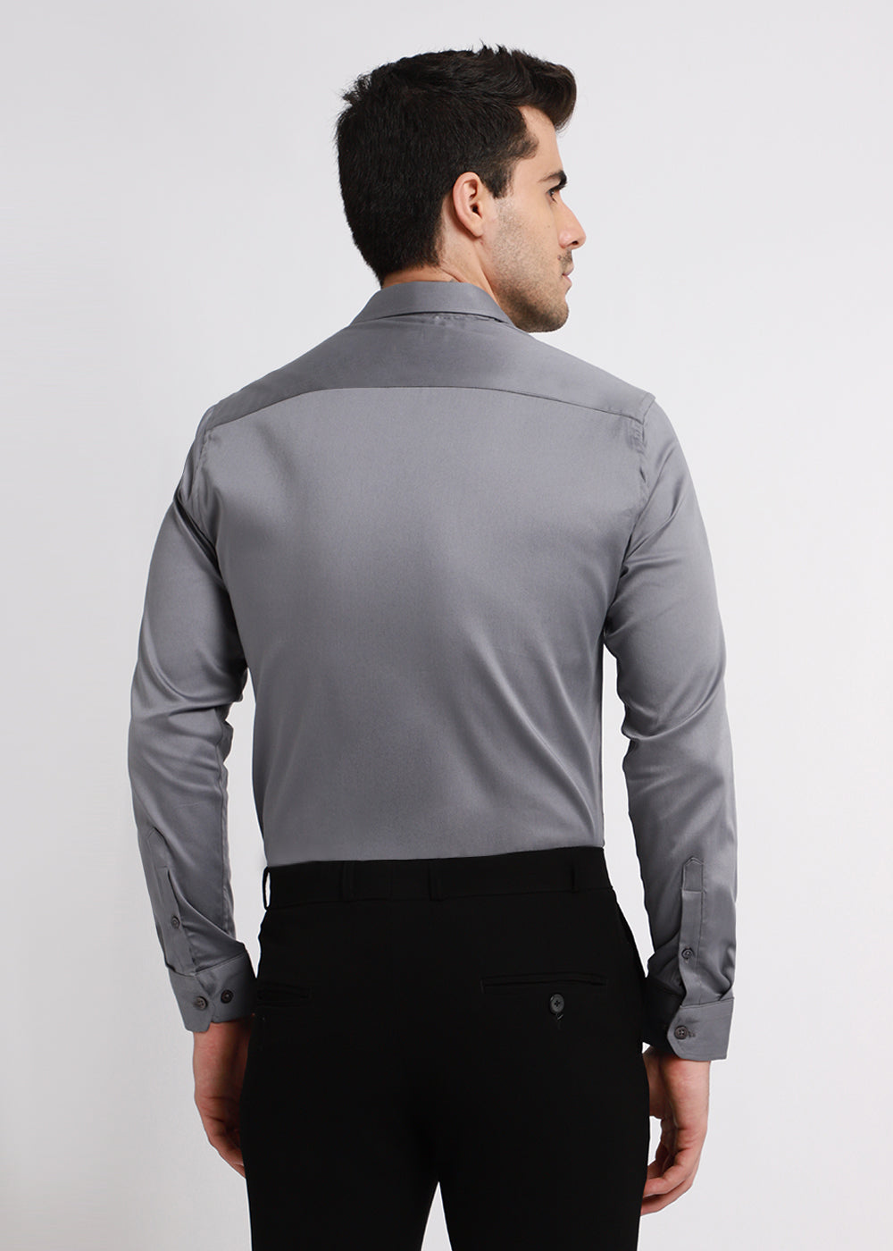 Hybrid Gray Satin Shirt