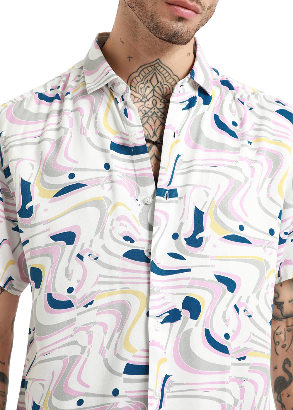 Ocean coast print half sleeve shirt