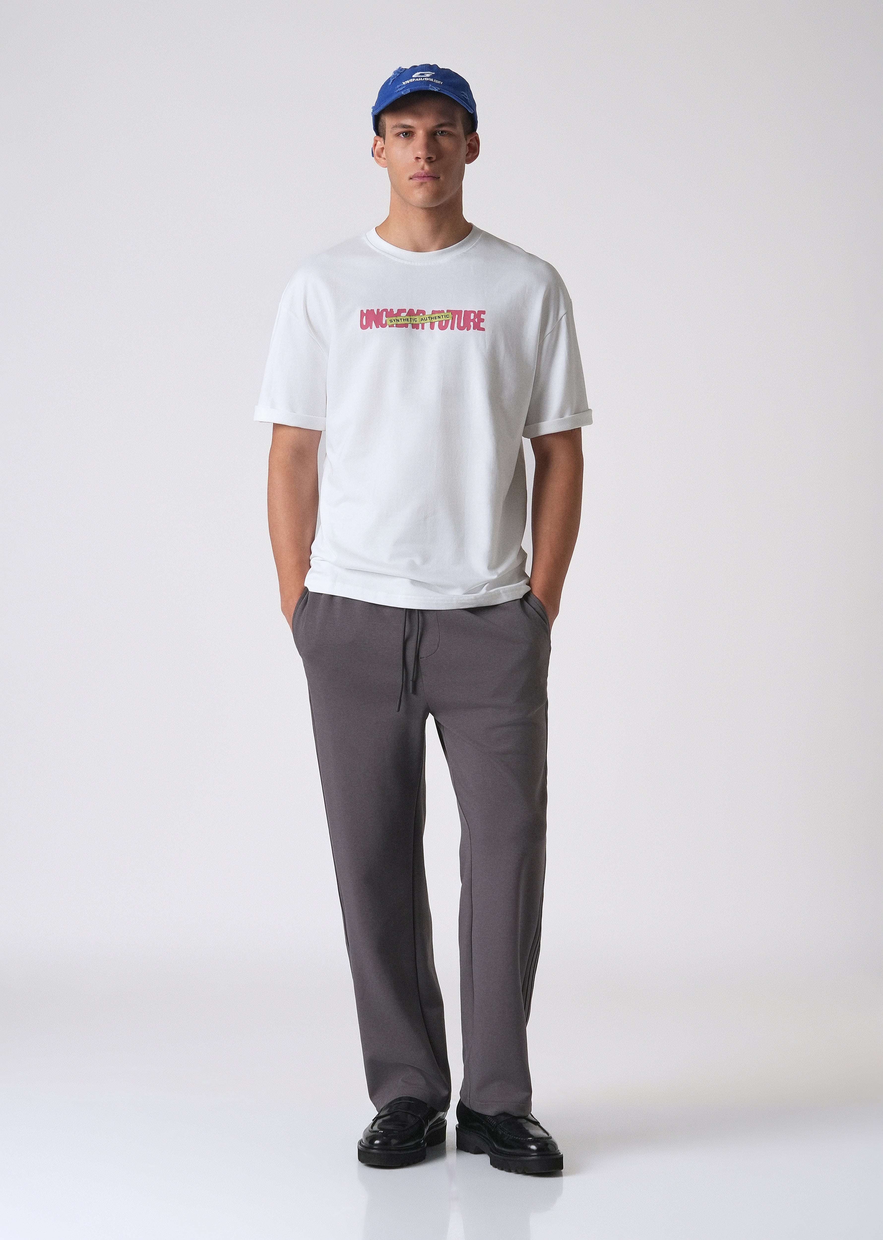 Typography White Oversized T-shirt