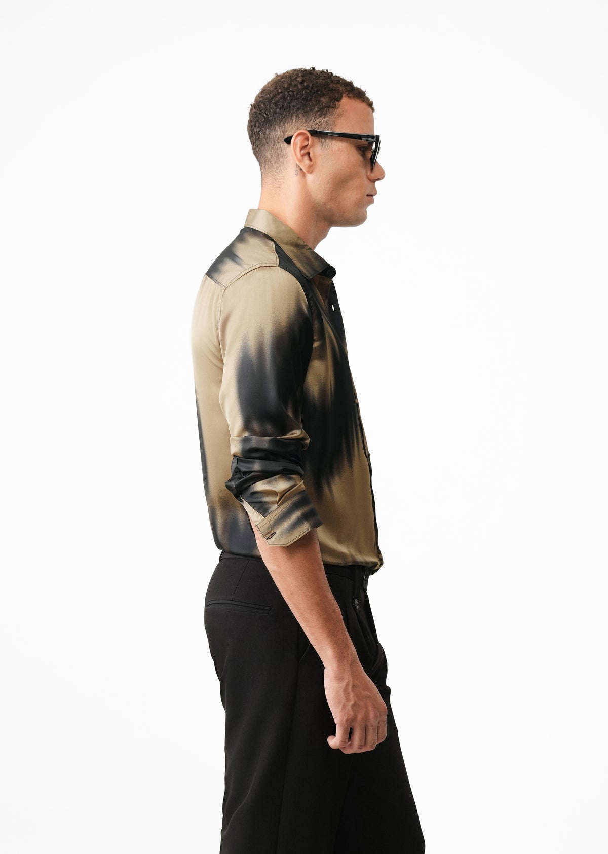 Golden and Black Abstract Print Shirt