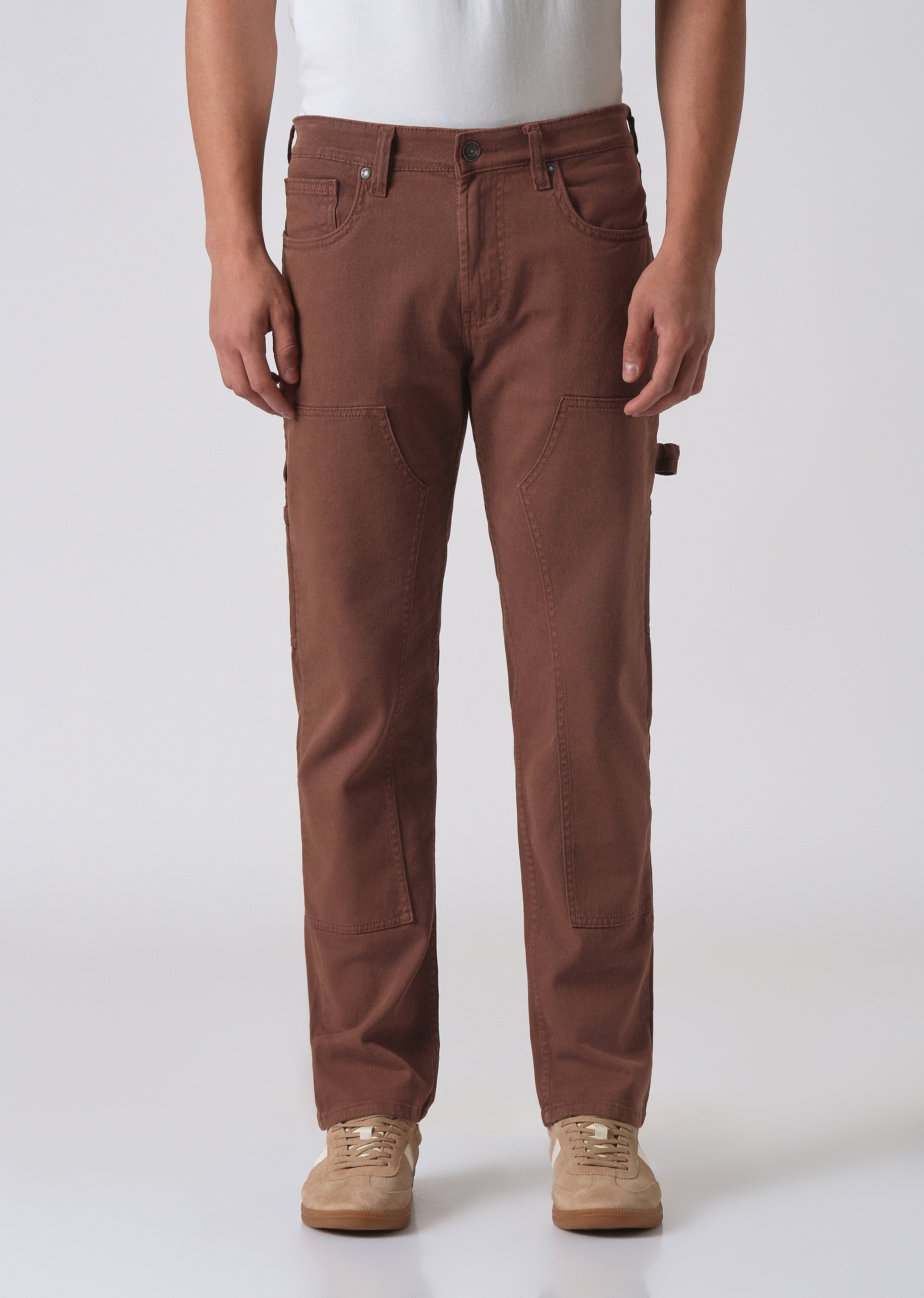 Brick brown cargo denim