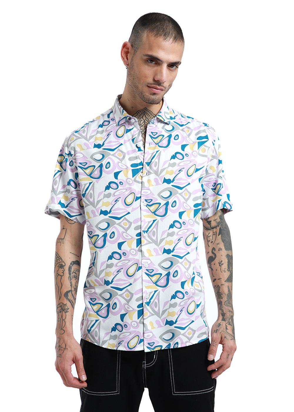 Prismatic Print Half Sleeve Shirt