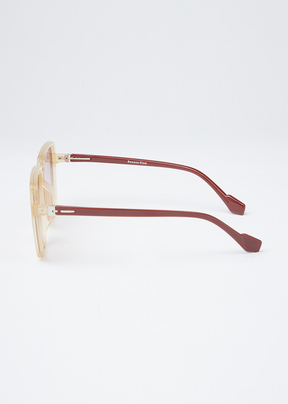 Light Beige Unisex Square sunglasses