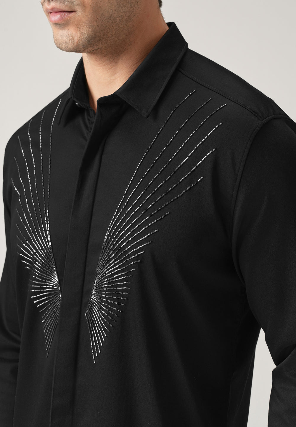 Radiant Handwork Black Designer Shirt