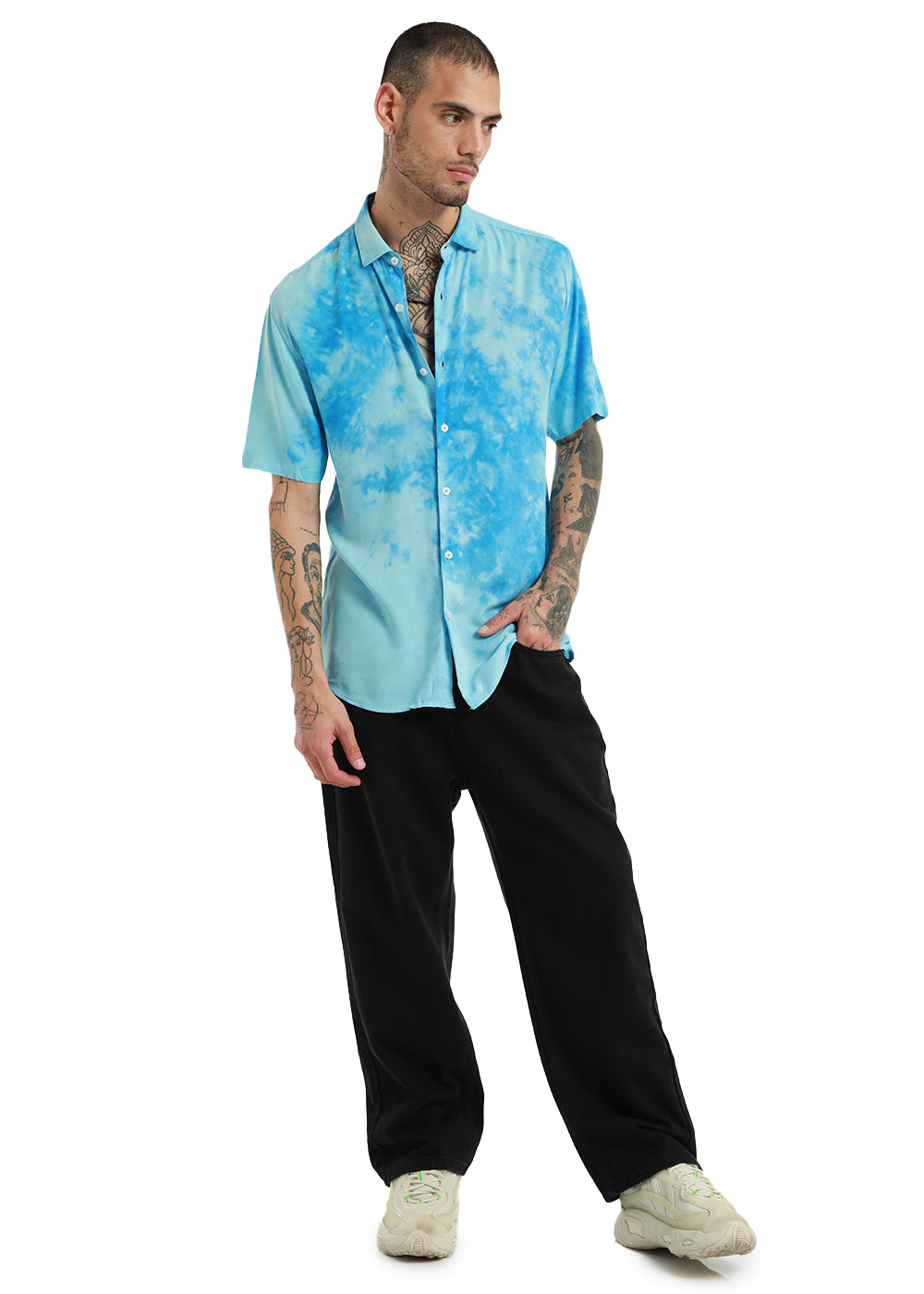 Ocean Tie Dye Half Sleeve Shirt