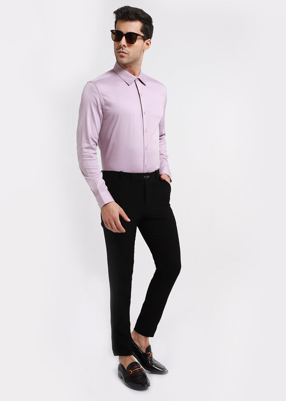 Light Mauve Satin Shirt