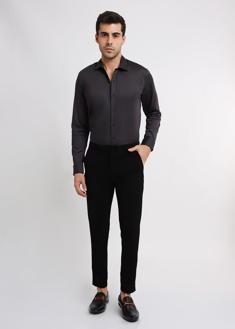 Quarry Gray Satin Shirt