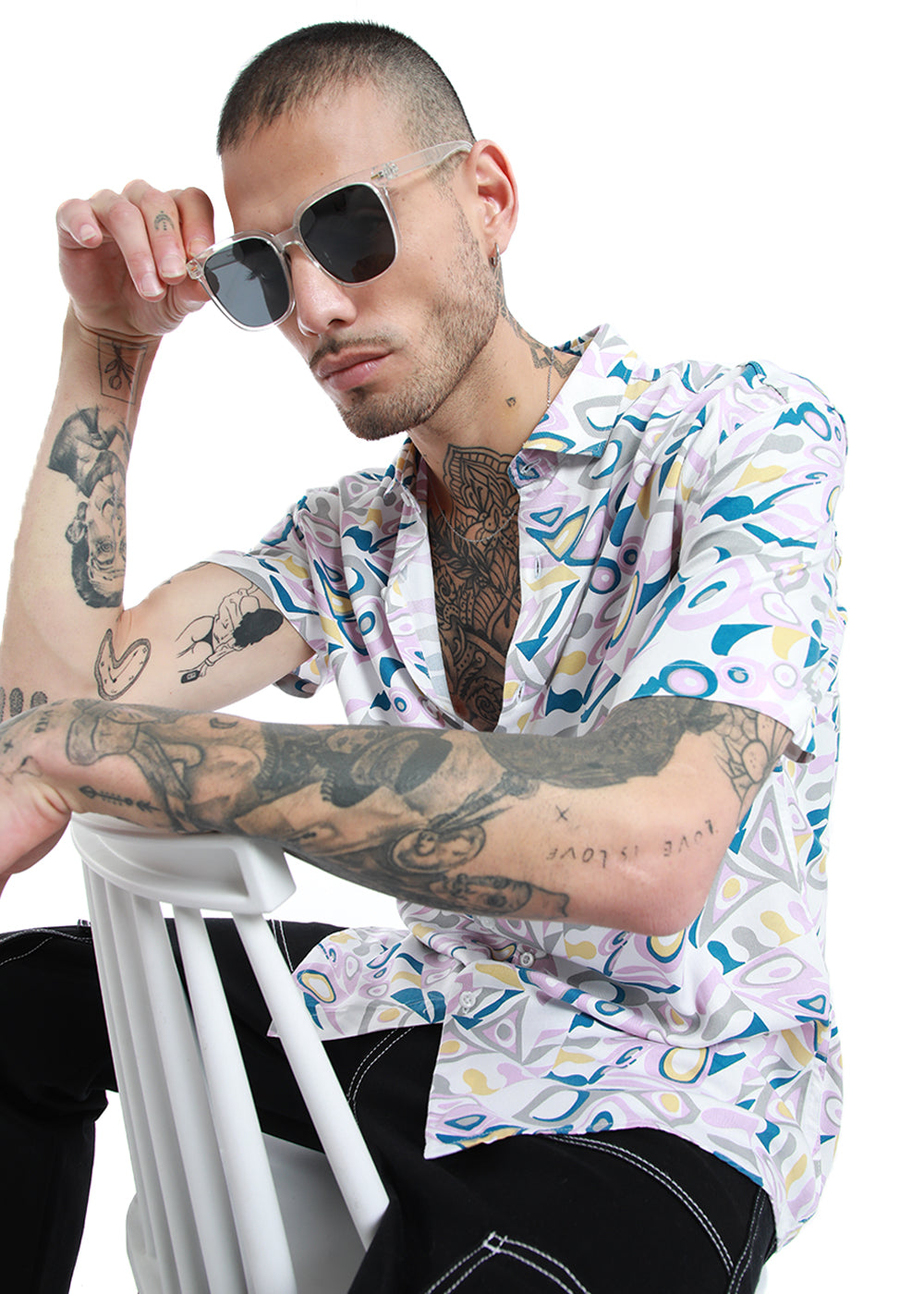 Prismatic Print Half Sleeve Shirt