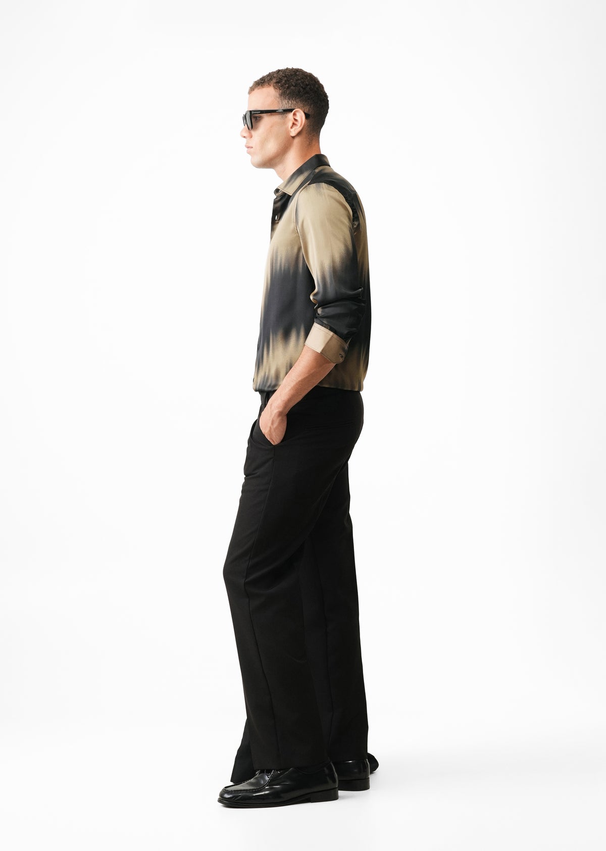 Golden and Black Abstract Print Shirt