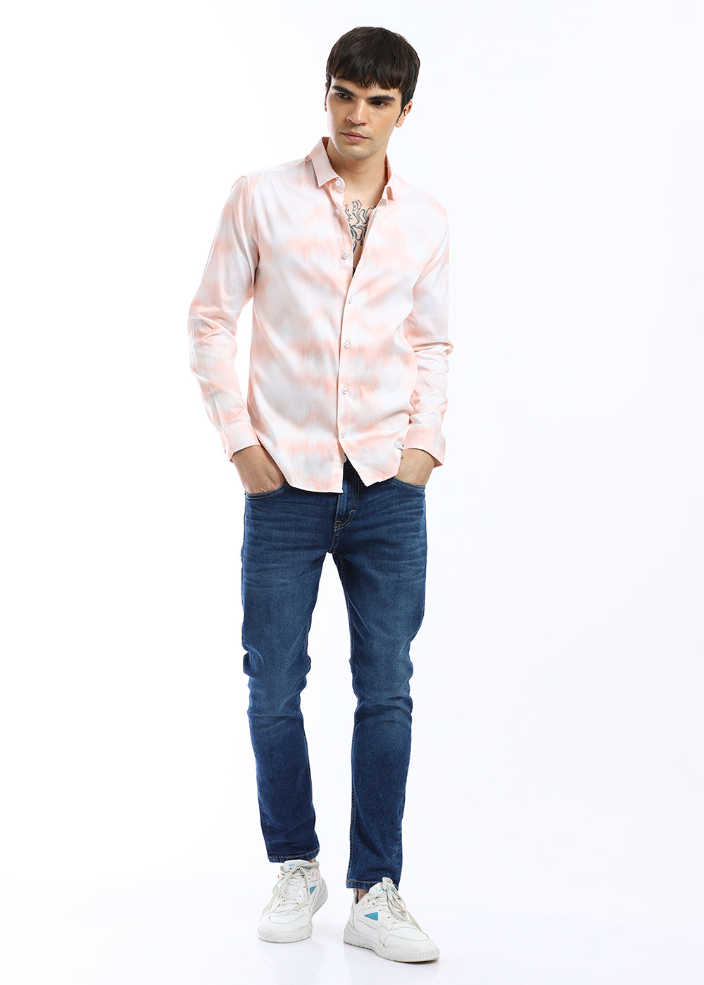 Orange Soft Hued Printed Shirt