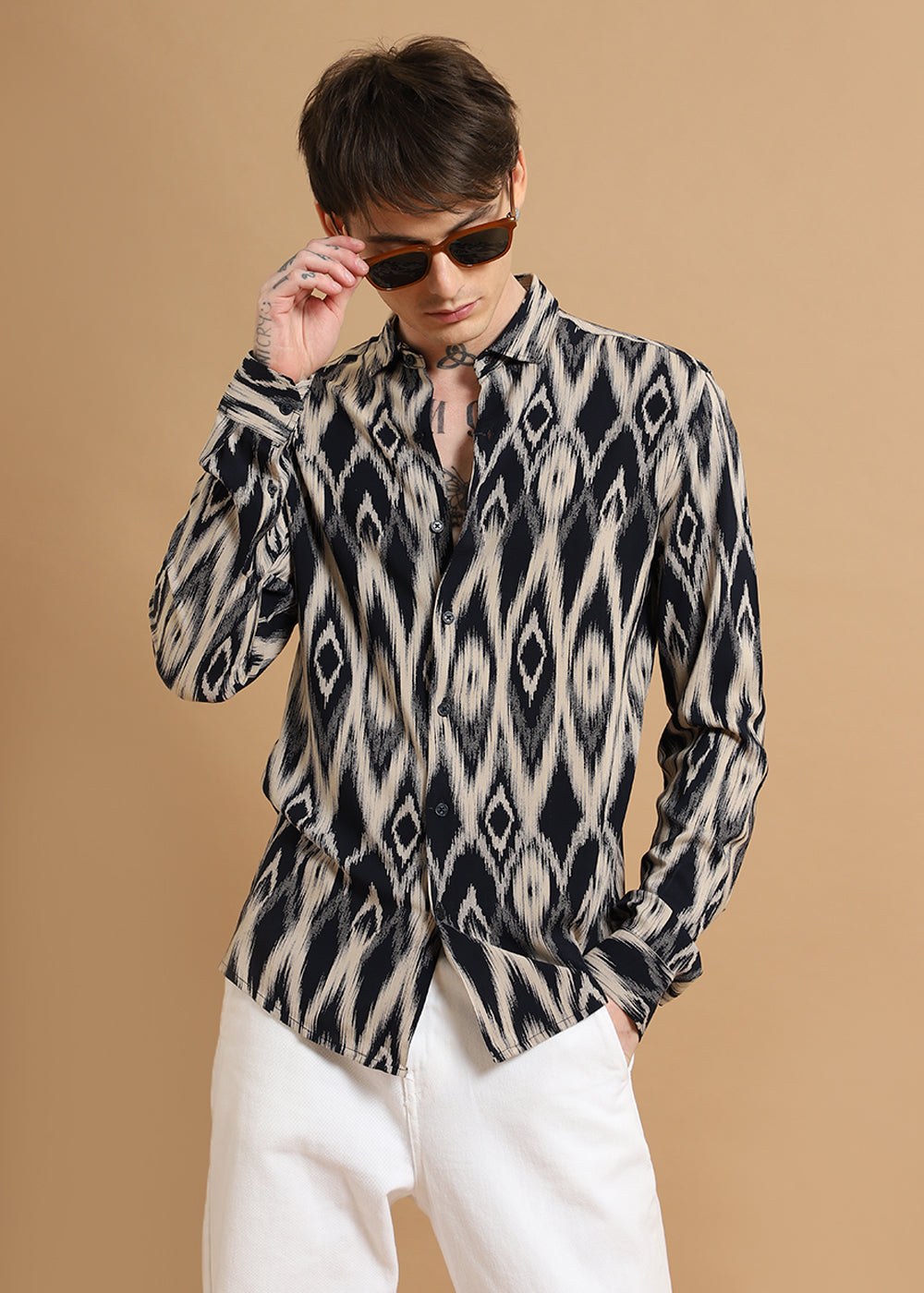 Ikat Black Feather Shirt