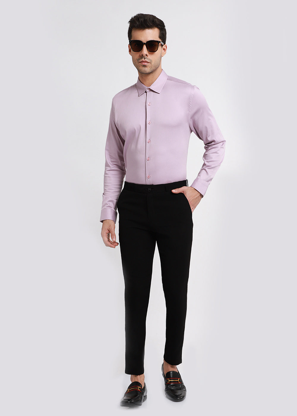 Light Mauve Satin Shirt