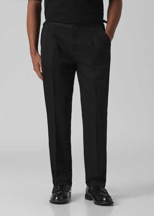 Black Pleated Gurkha Pant