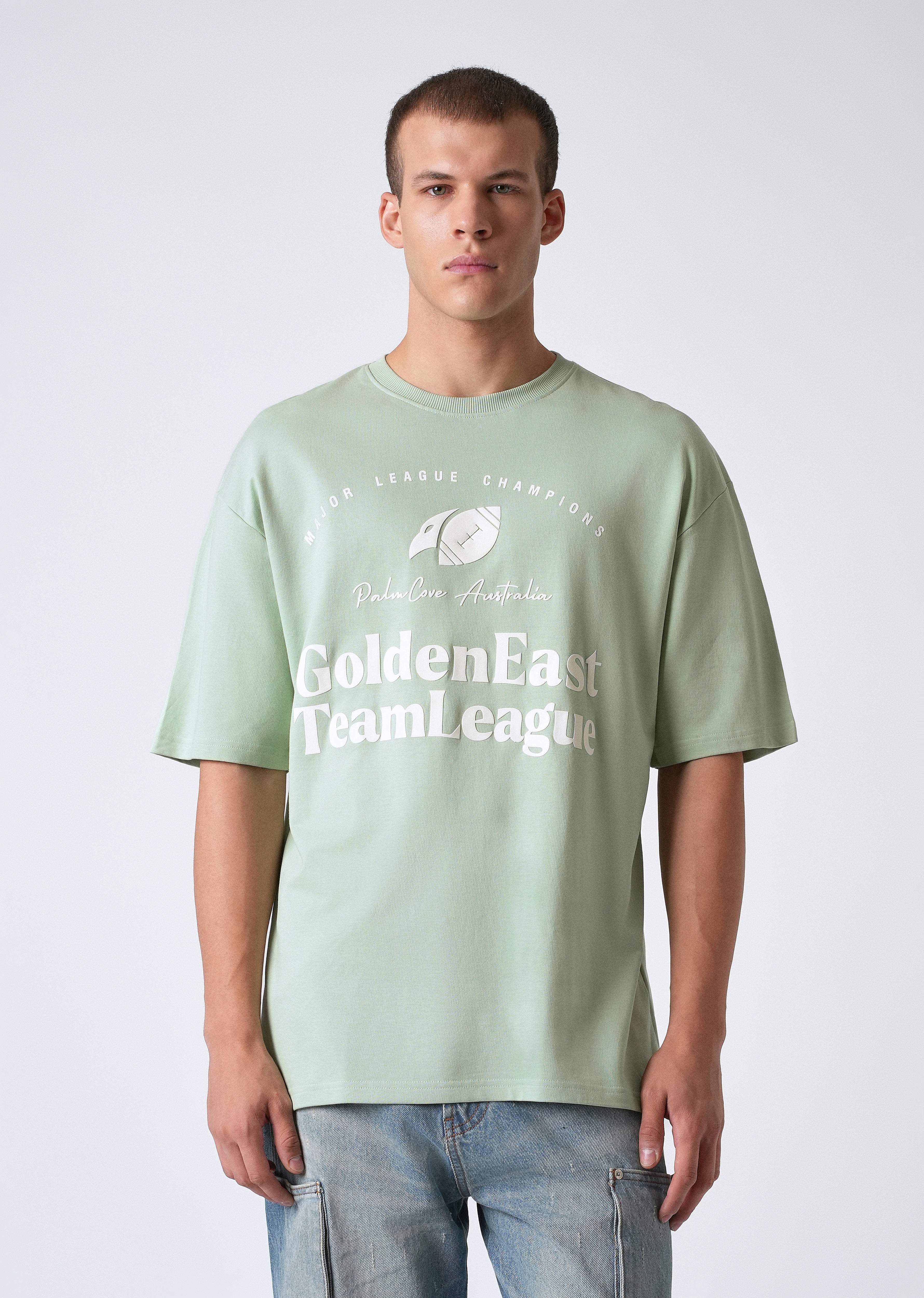 Green Graphic Print Oversized T-shirt