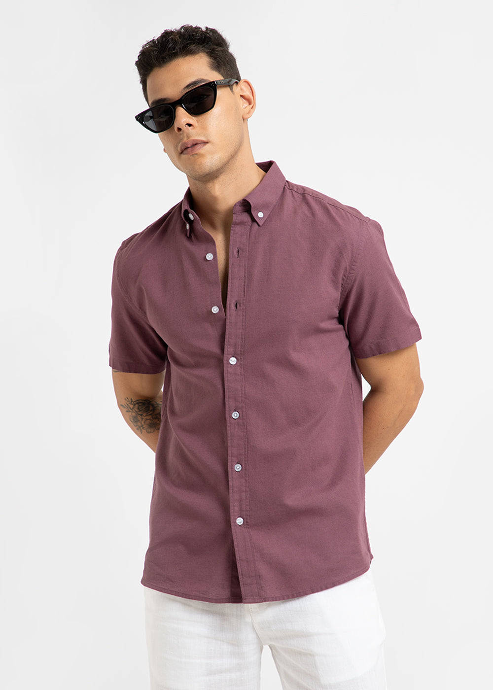 Violet Cotton Linen Shirt