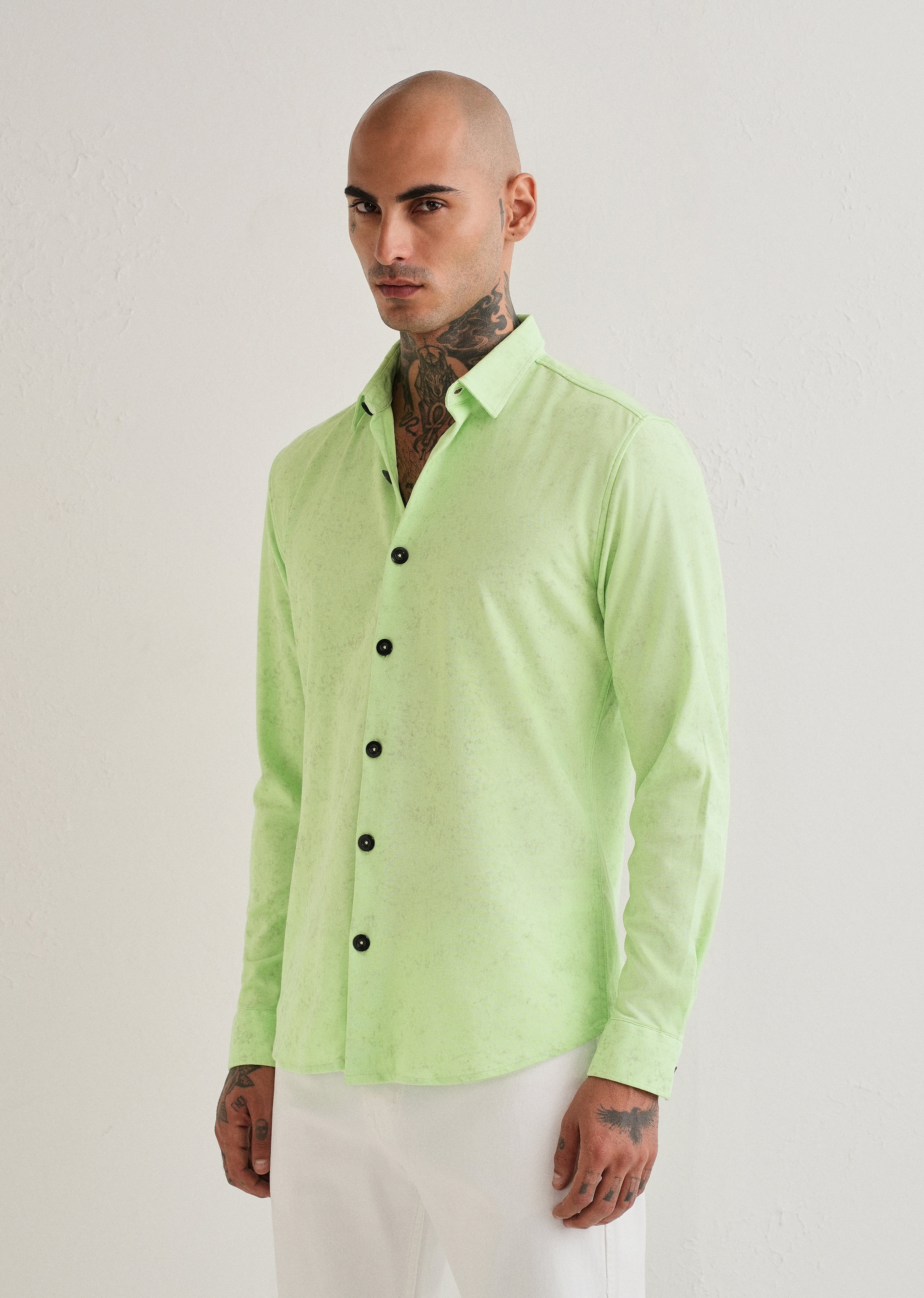 Neon Green Knitted Shirt