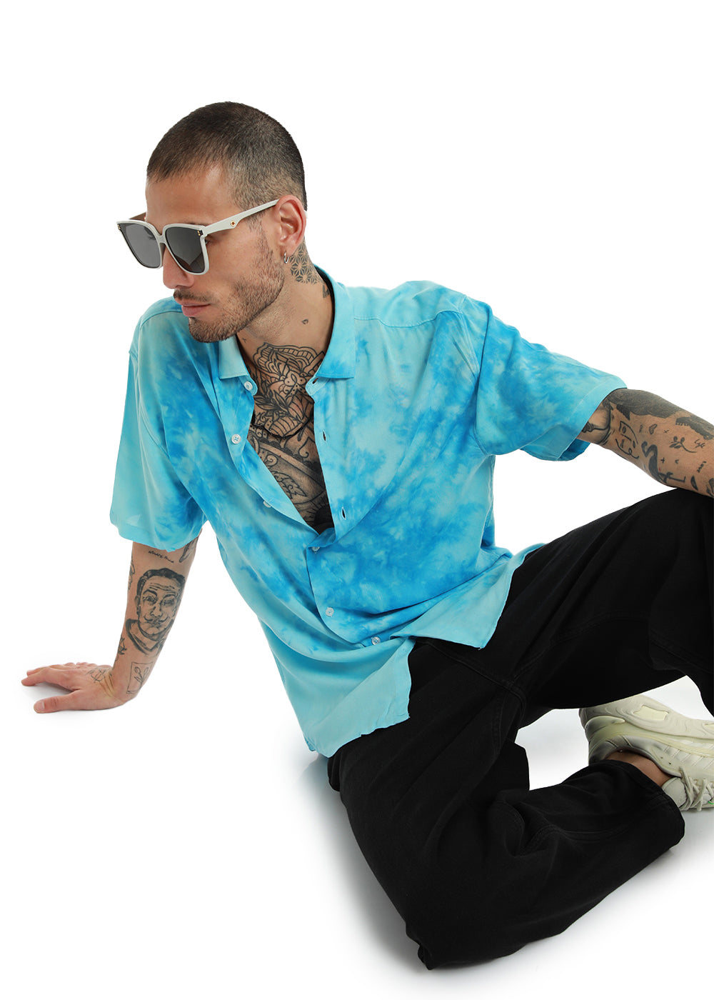Ocean Tie Dye Half Sleeve Shirt