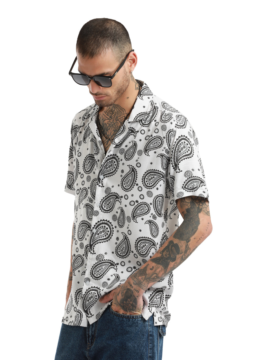 Zubolo Paisley Print Short Sleeve Shirt