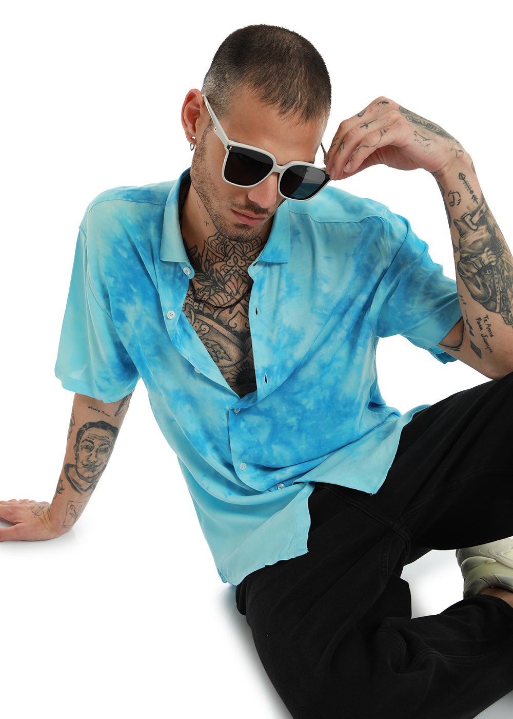 Ocean Tie Dye Half Sleeve Shirt