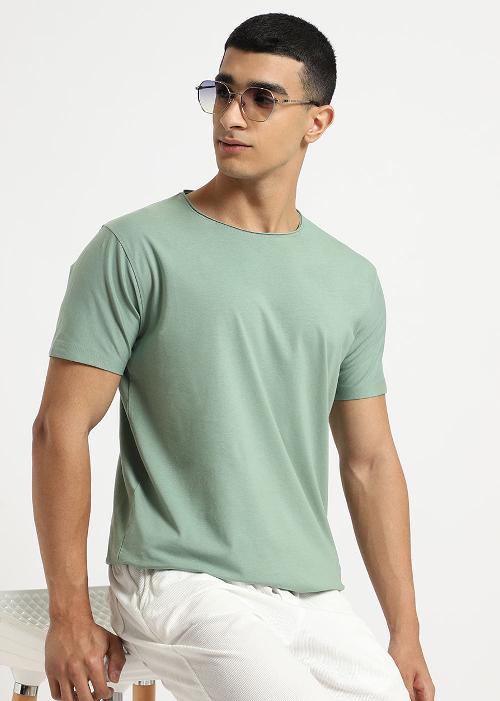 Sea Green Crew neck T-shirt