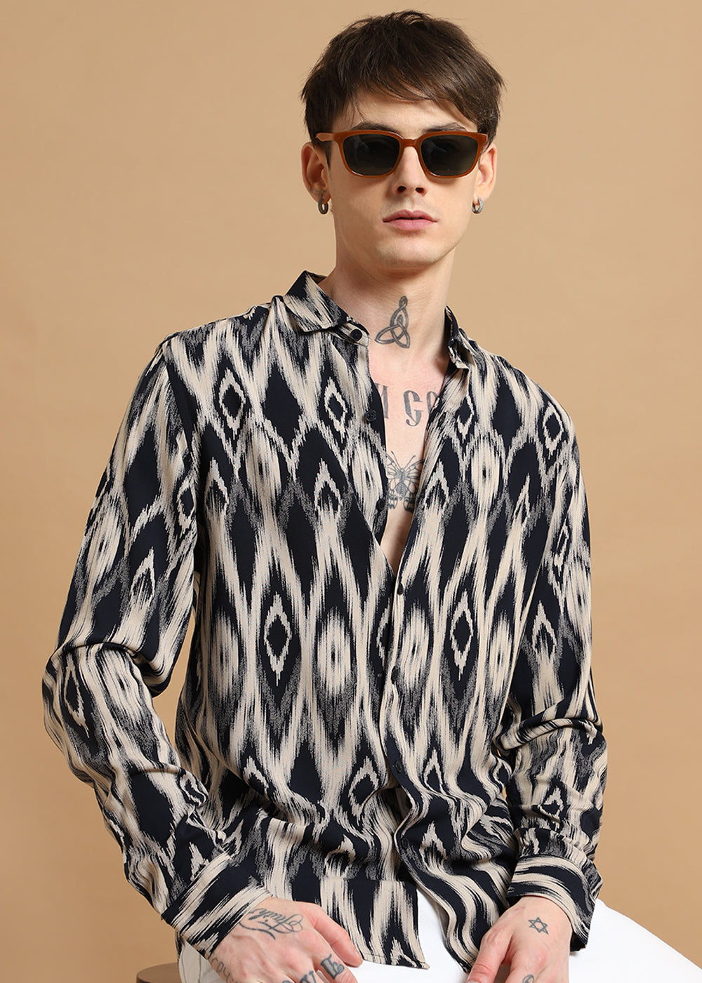 Ikat Black Feather Shirt