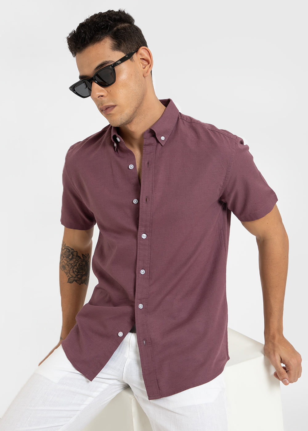 Violet Cotton Linen Shirt
