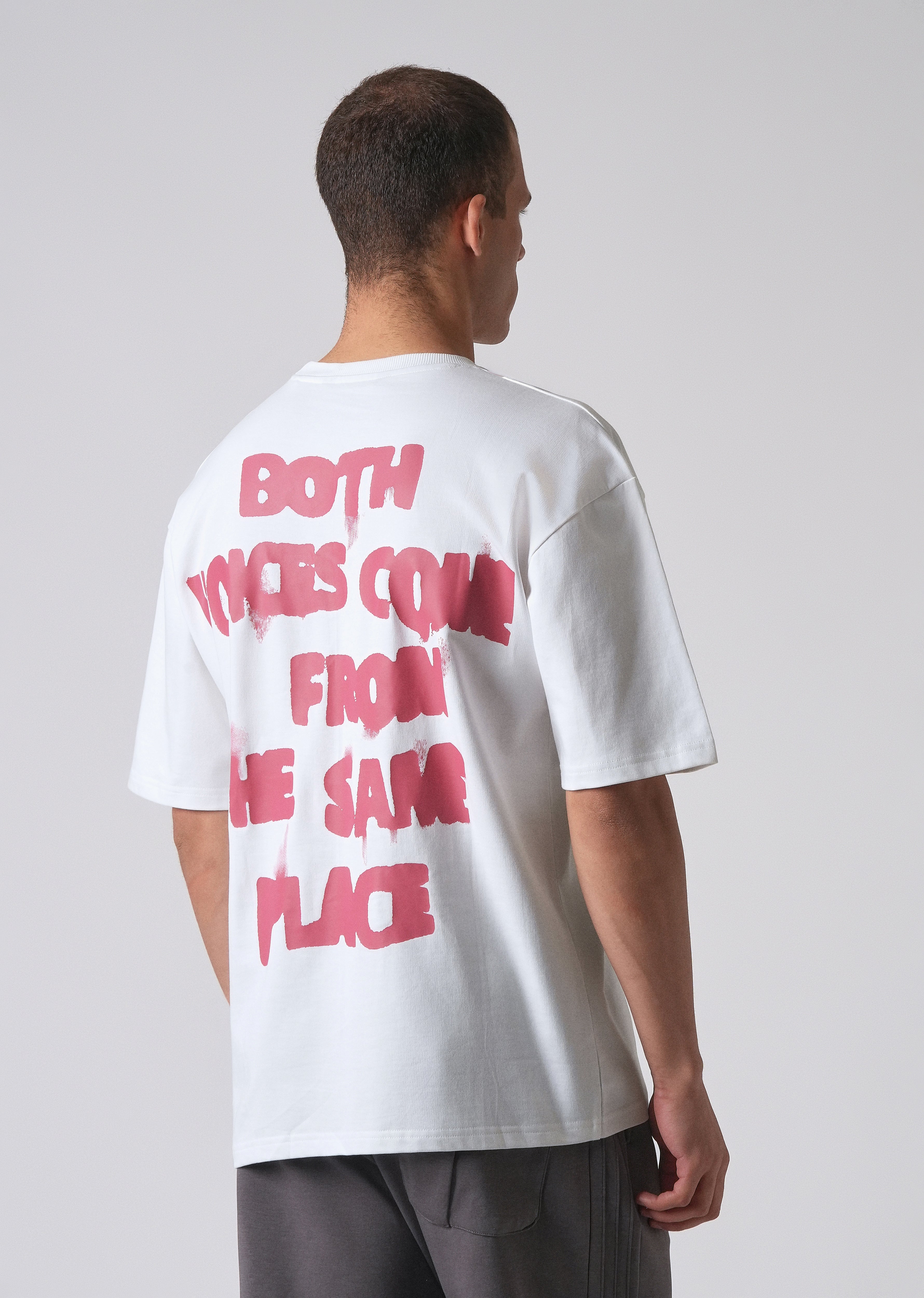 Typography White Oversized T-shirt