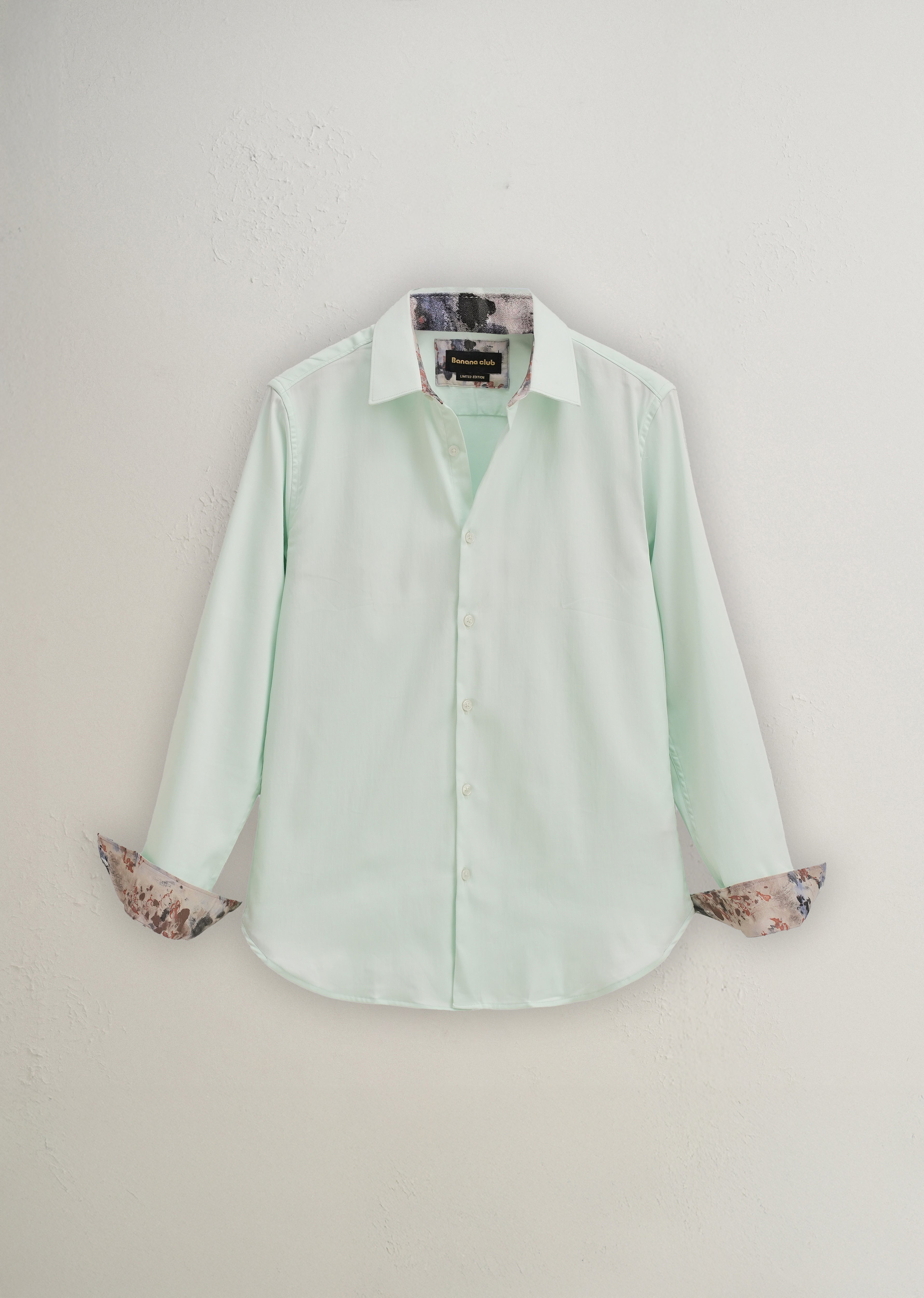 Misty Green Printed Cuff Shirt