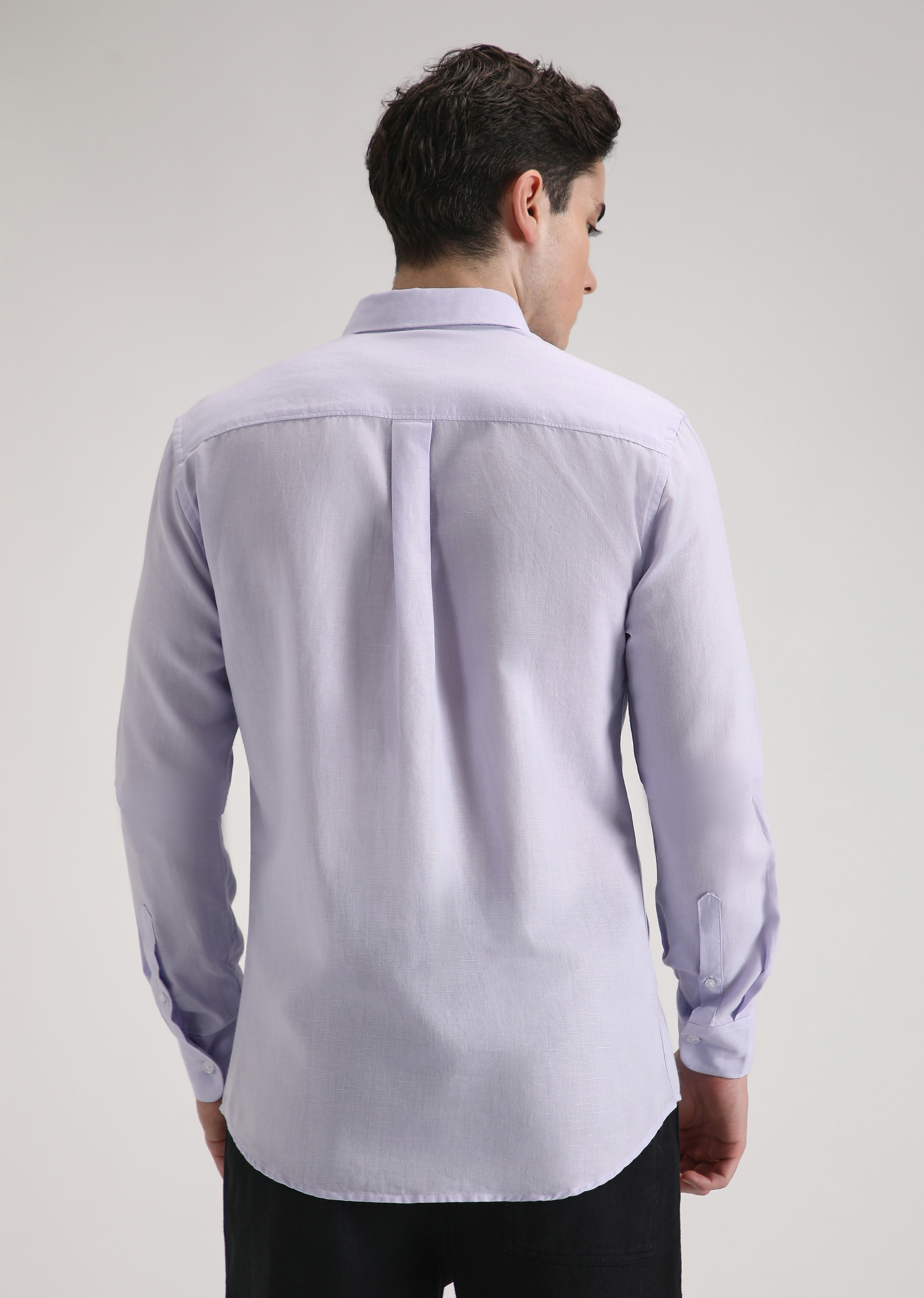 Pastel Lavender Cotton Linen Shirt