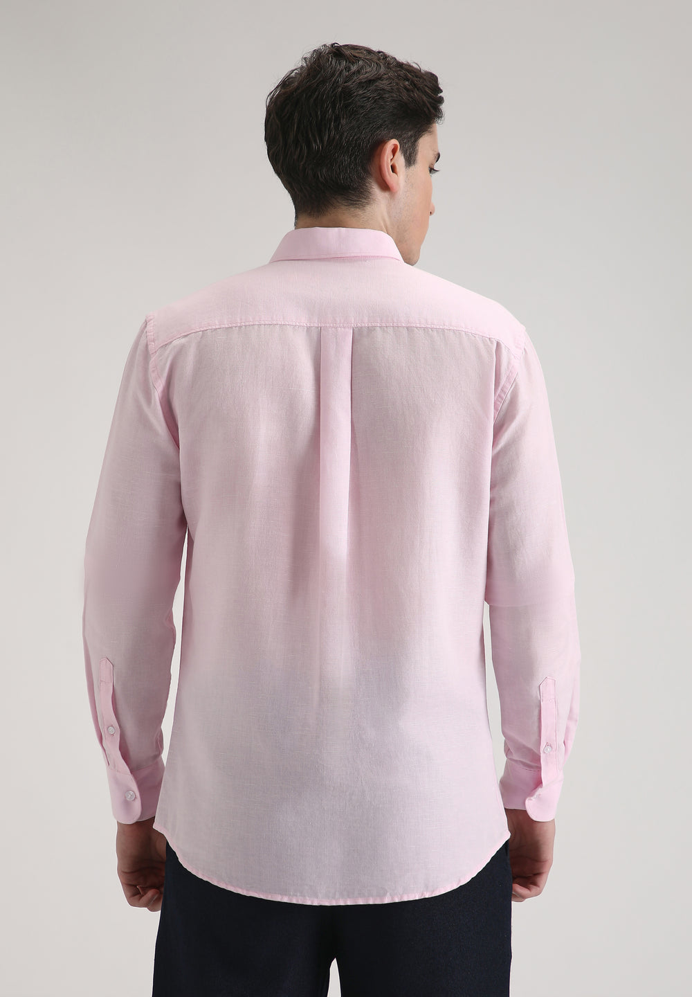 Pastel Pink Cotton Linen Shirt