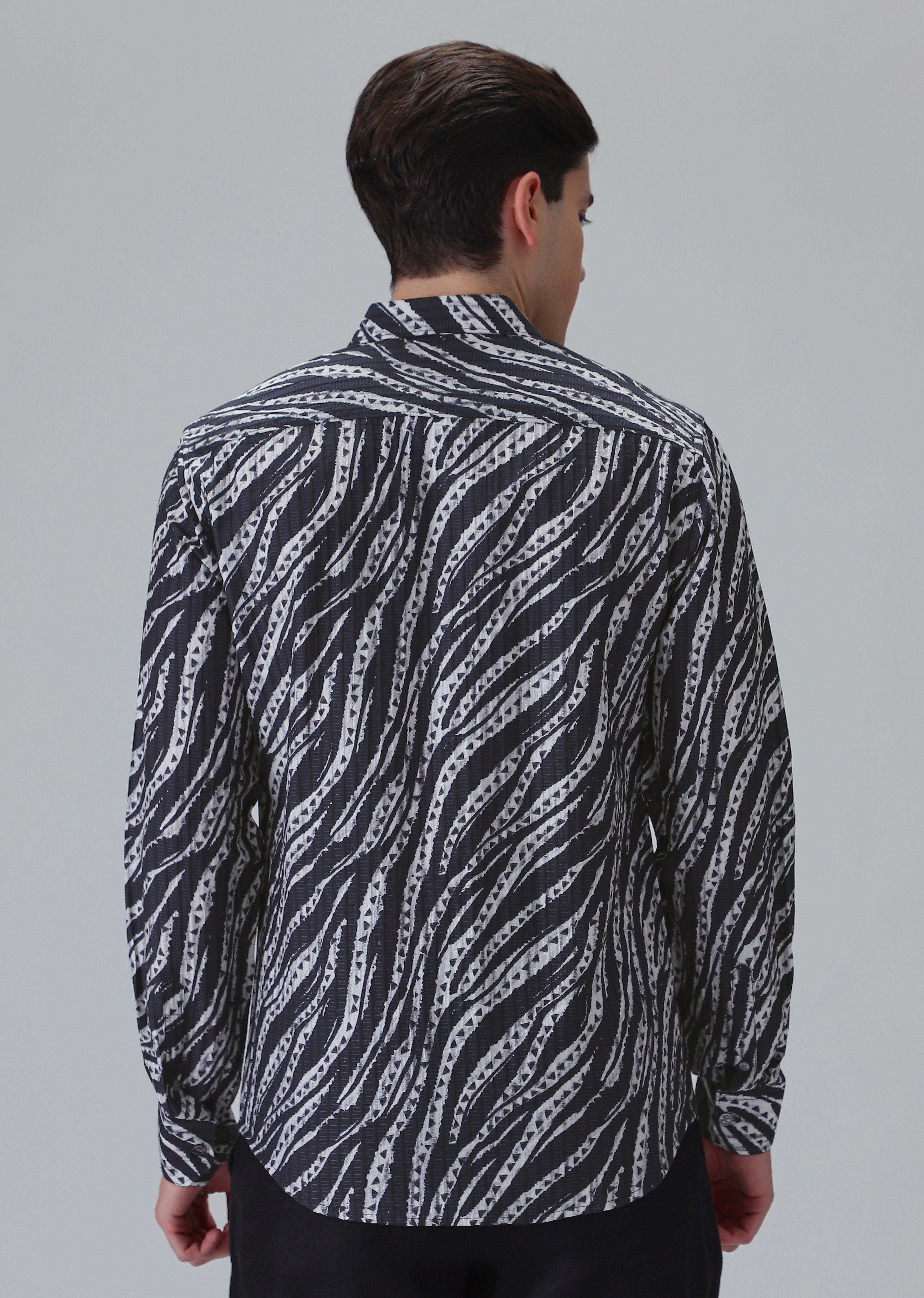 Abstract Fusion Black Printed Shirt