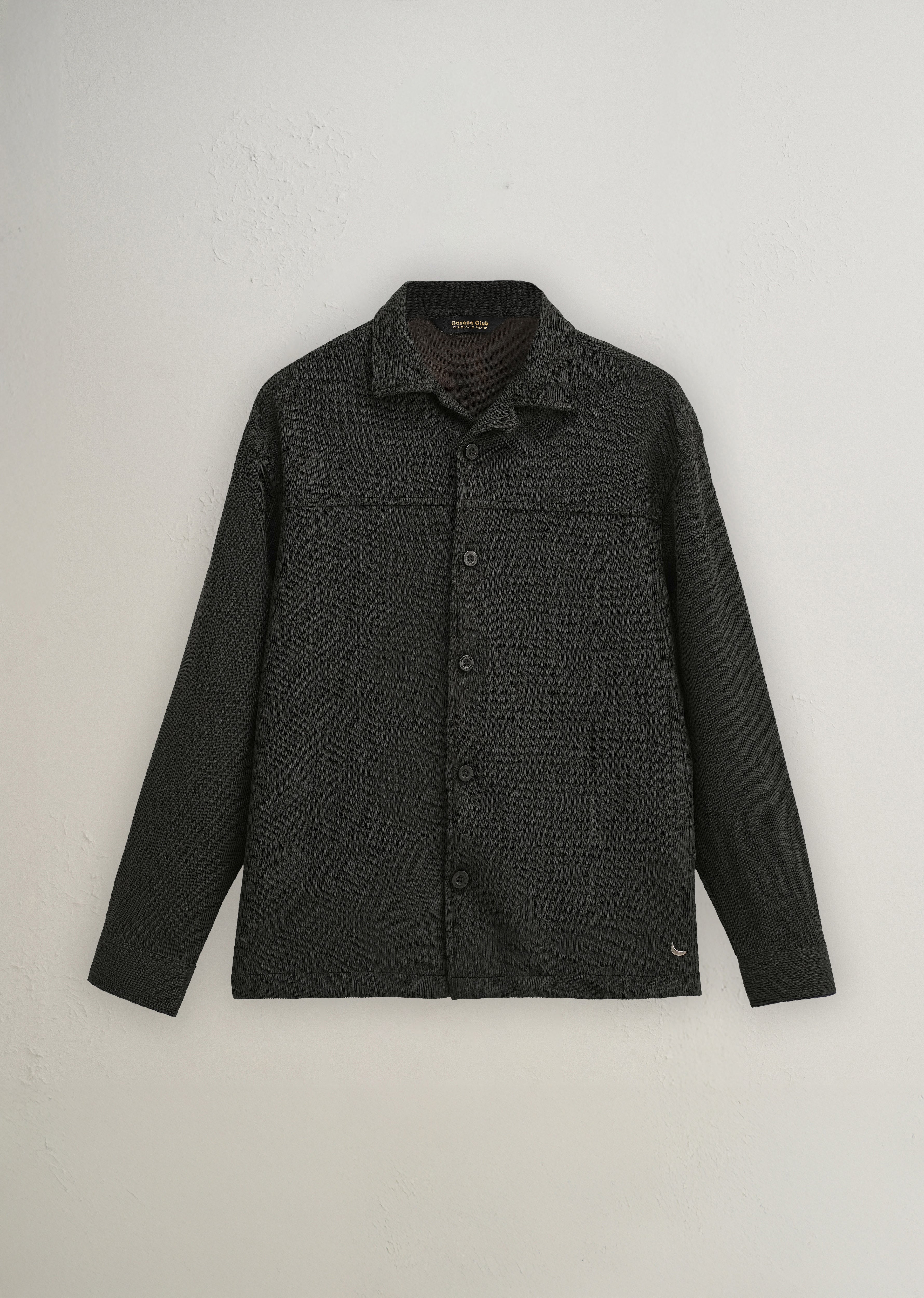 Olive Green Textured Knit Shacket