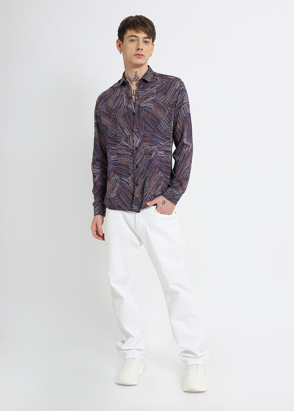 Serene Strokes Violet Feather Shirt