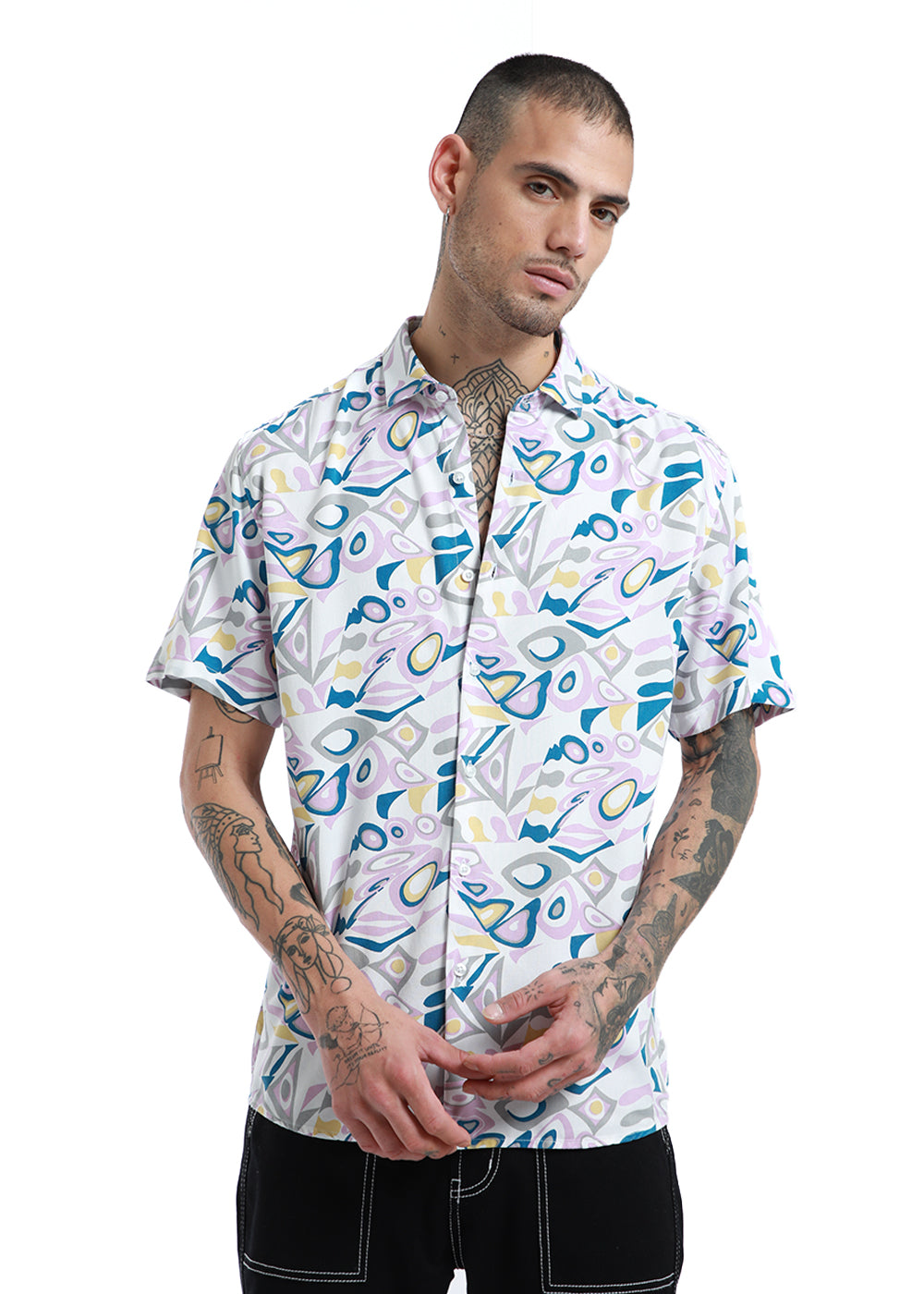 Prismatic Print Half Sleeve Shirt
