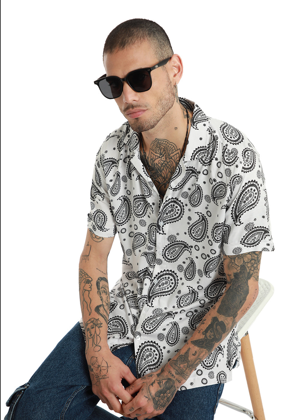 Zubolo Paisley Print Short Sleeve Shirt