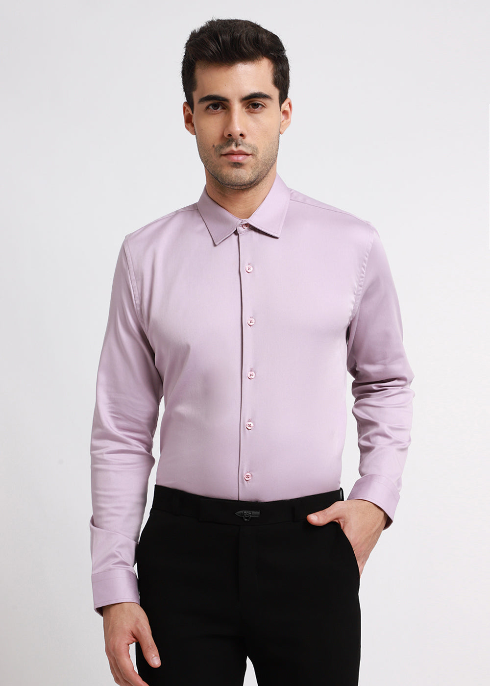 Light Mauve Satin Shirt