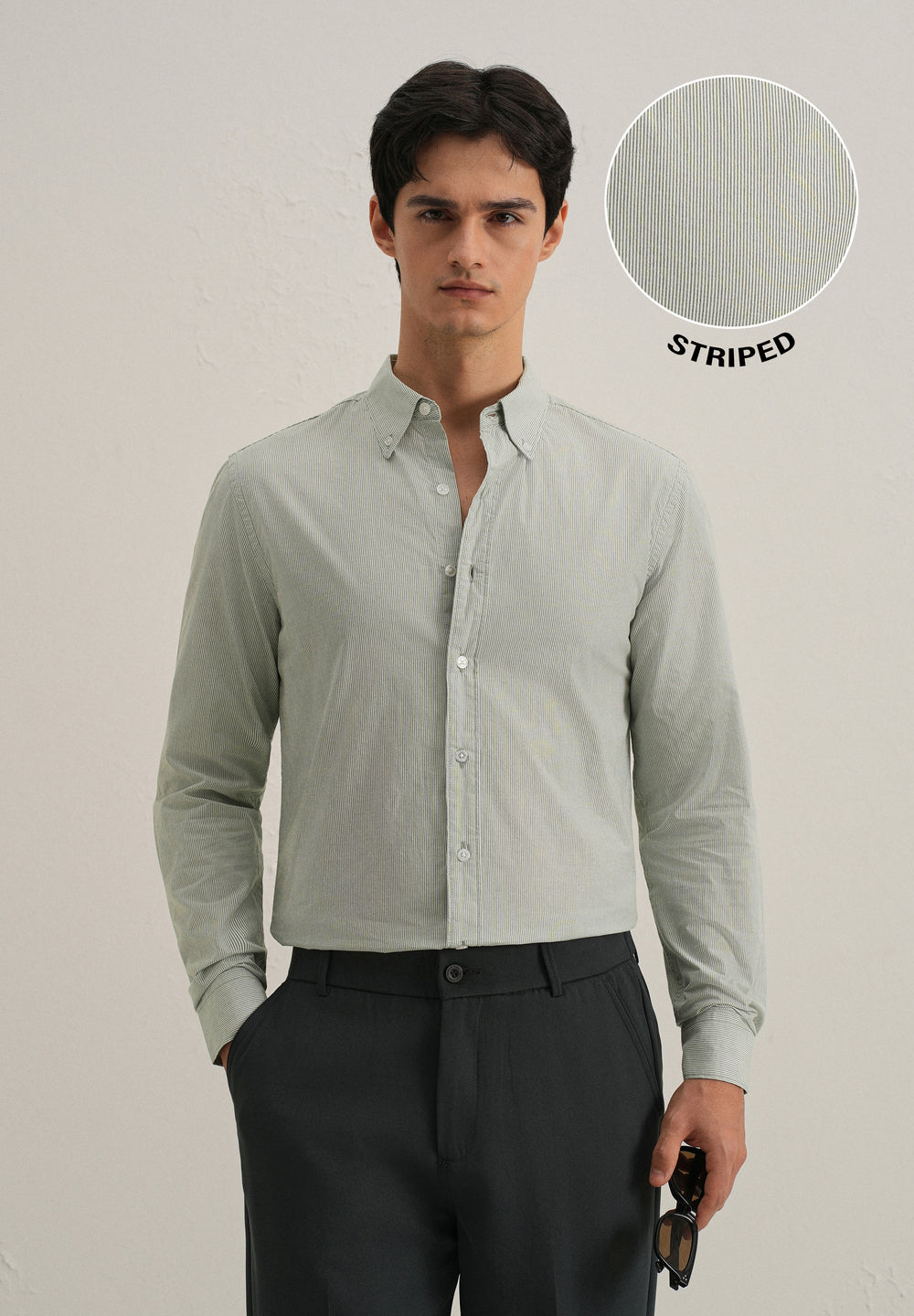 Clover Green Pin Striped Shirt